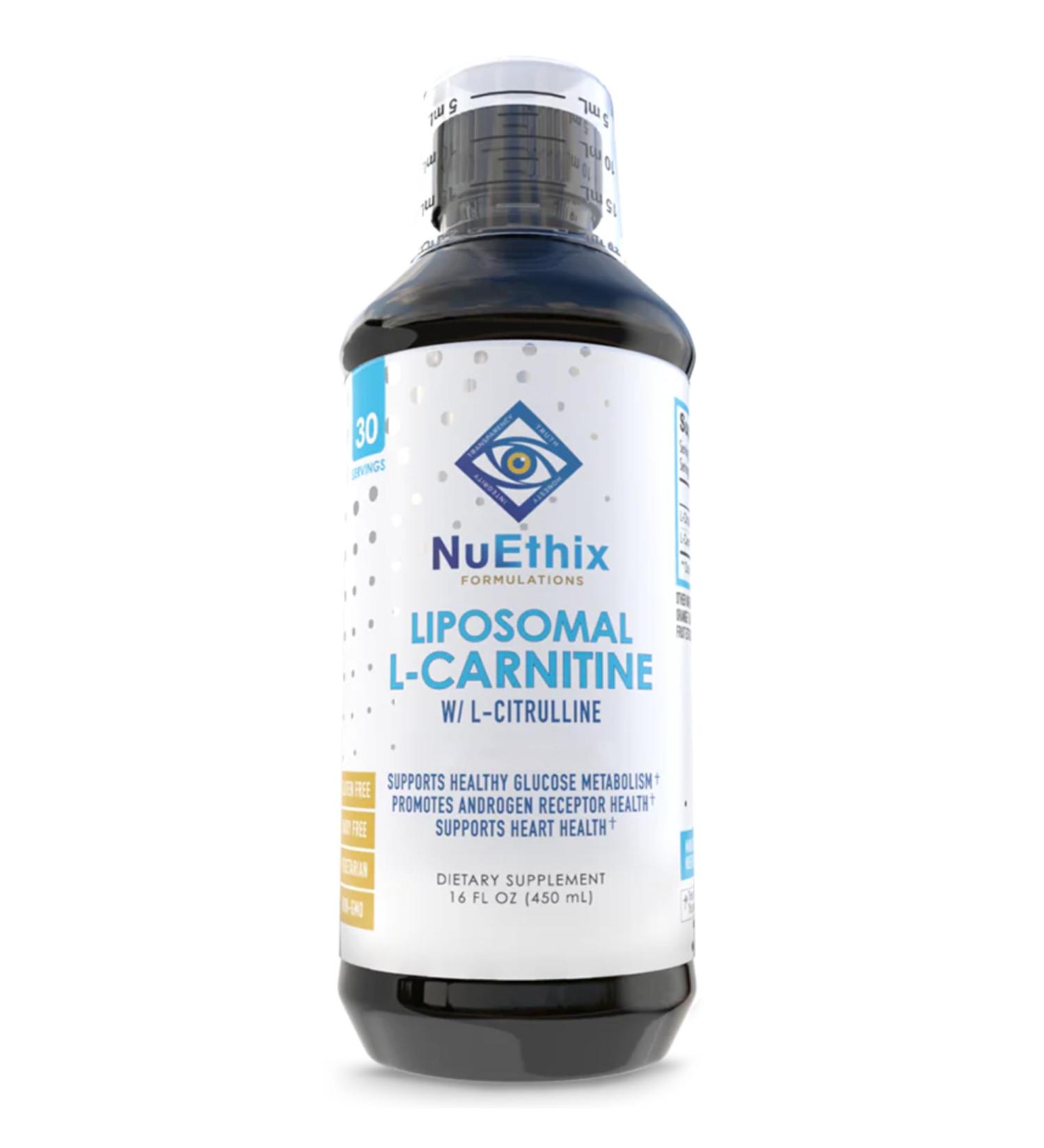 NuEthix Formulations Liposomal L-Carnitine Supplement 600mg & L-Citrulline 1000mg - Healthy Weight Management Fat Metabolism & Energy Boost for Men & Women - International Shipping Available - Buy Online on GoSupps.com