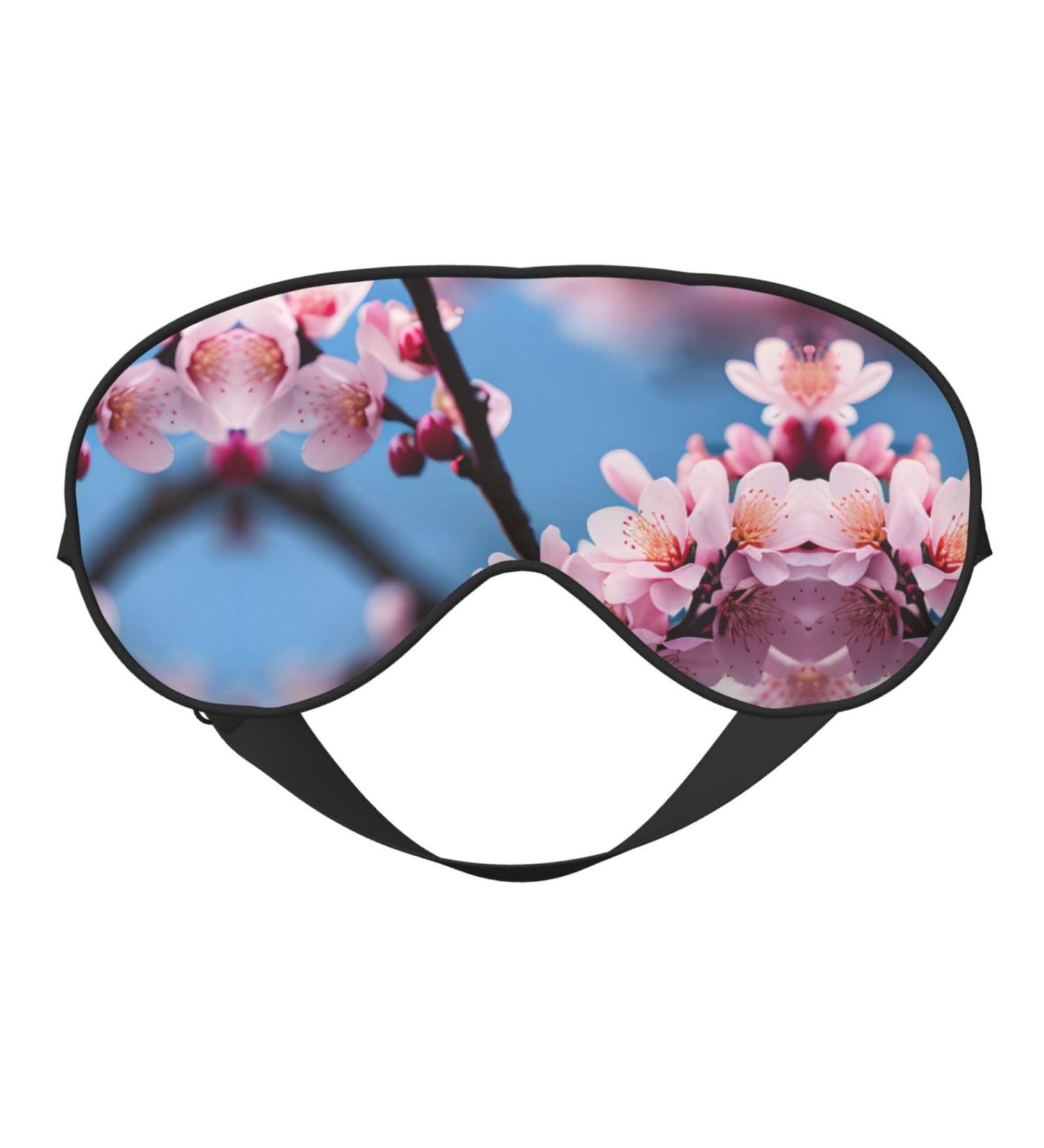 Plum Blossom Print Ultra-Soft Eye Mask | Light-Blocking for Optimal Comfort & Restful Sleep - International Shipping - Buy Online on GoSupps.com