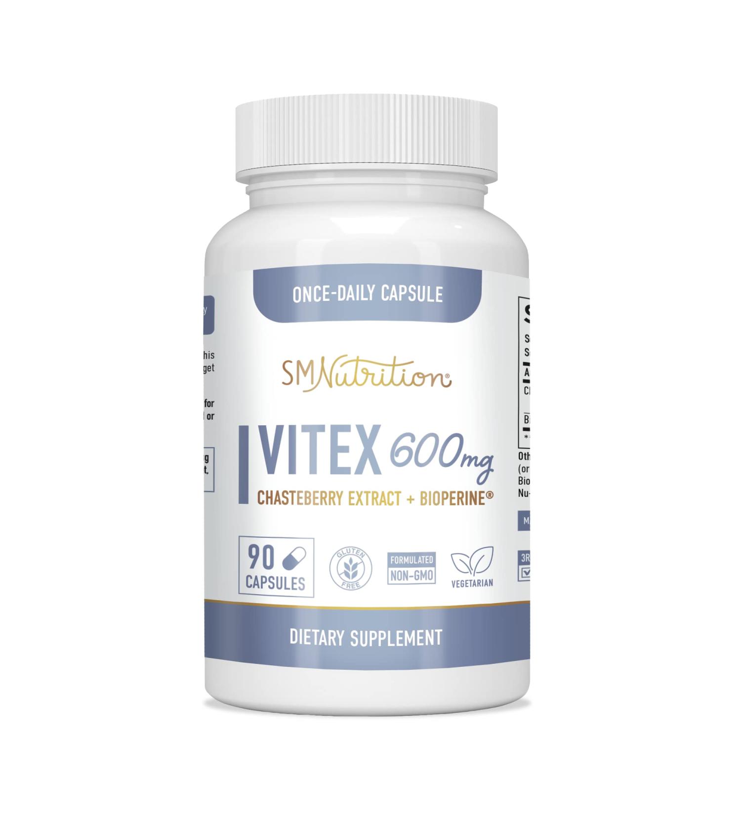 Vitex Chasteberry Supplement 600mg for Women's Hormone Balance | Menopause Relief & Menstrual Regularity | Gluten-Free Vegetarian | 90 Capsules - Buy Online on GoSupps.com