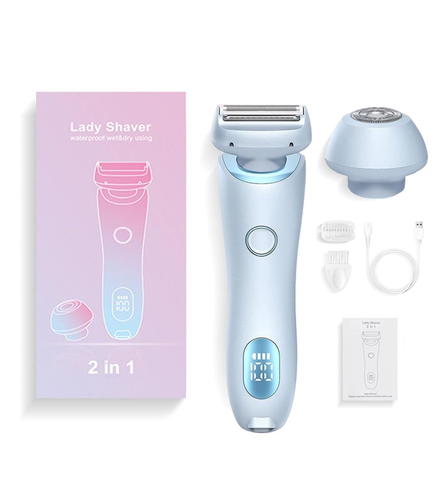 Duskofficial Razor Dusk Razor for Women 2 in 1 Electric Waterproof Shaver for Women Womens Electric Razors for Shaving Legs (Blue) - Buy Online on GoSupps.com