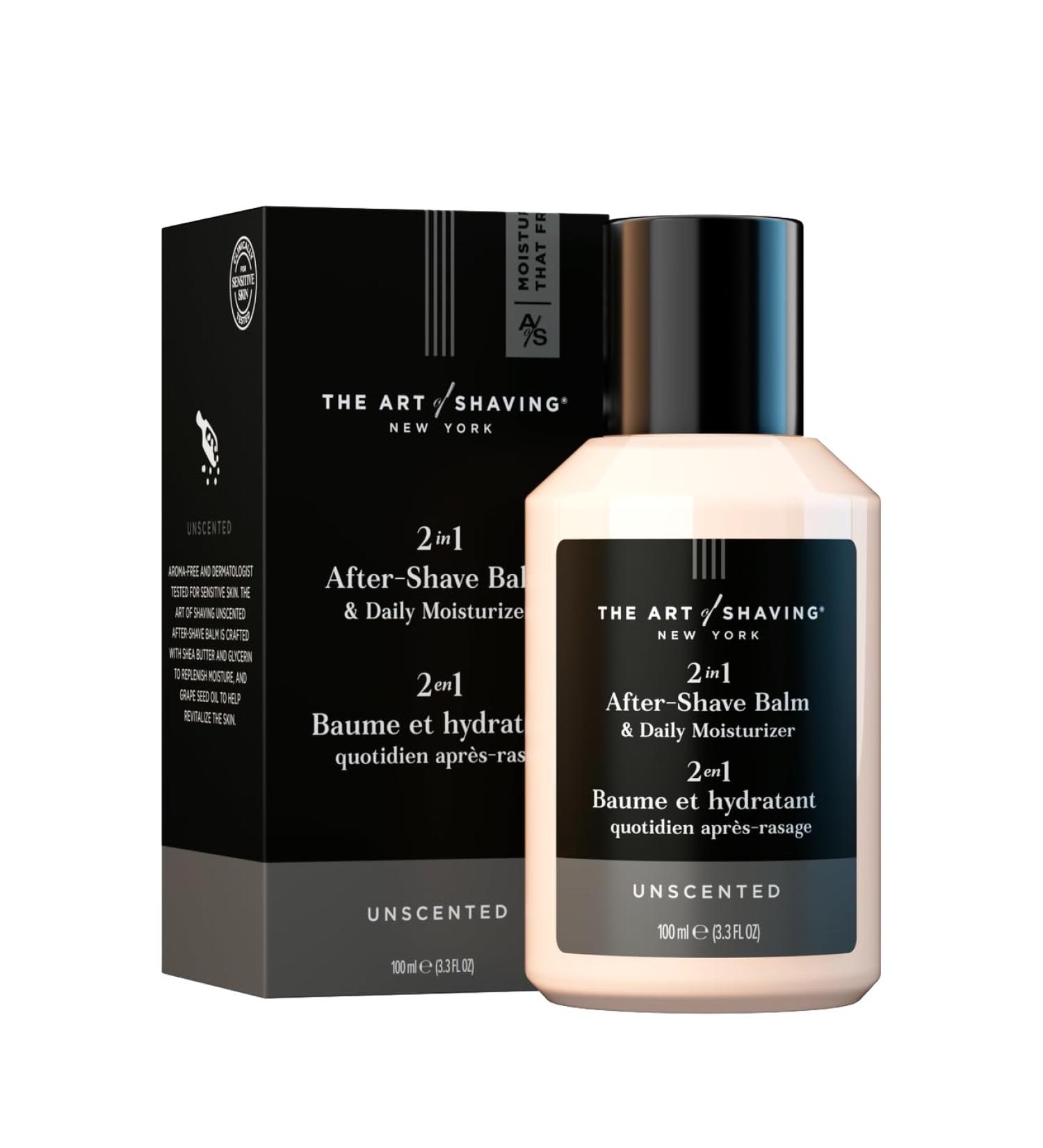 Art of Shaving Unscented After-Shave Balm 3.3 Fl Oz - Daily Moisturizer for Sensitive Skin, Anti-Aging Formula - Long-Lasting Hydration - Buy Online on GoSupps.com