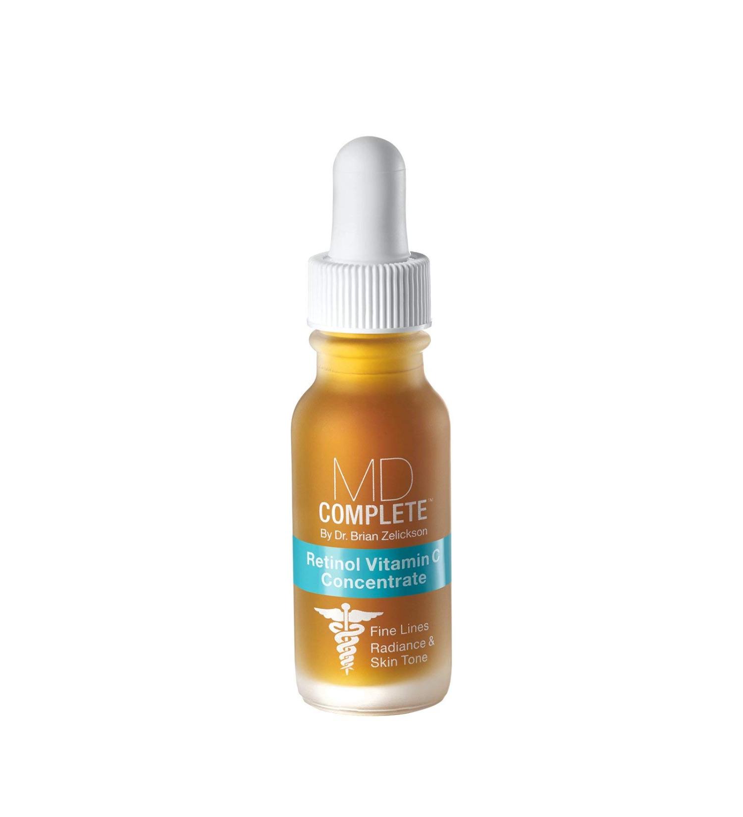 MD Complete Retinol Vitamin C Concentrate Serum - High Potency Anti-Aging Serum with Retinol Vitamins C & E Omega 3-6-9 & Fruit Seed Extracts - 0.5fl oz - Buy Online on GoSupps.com