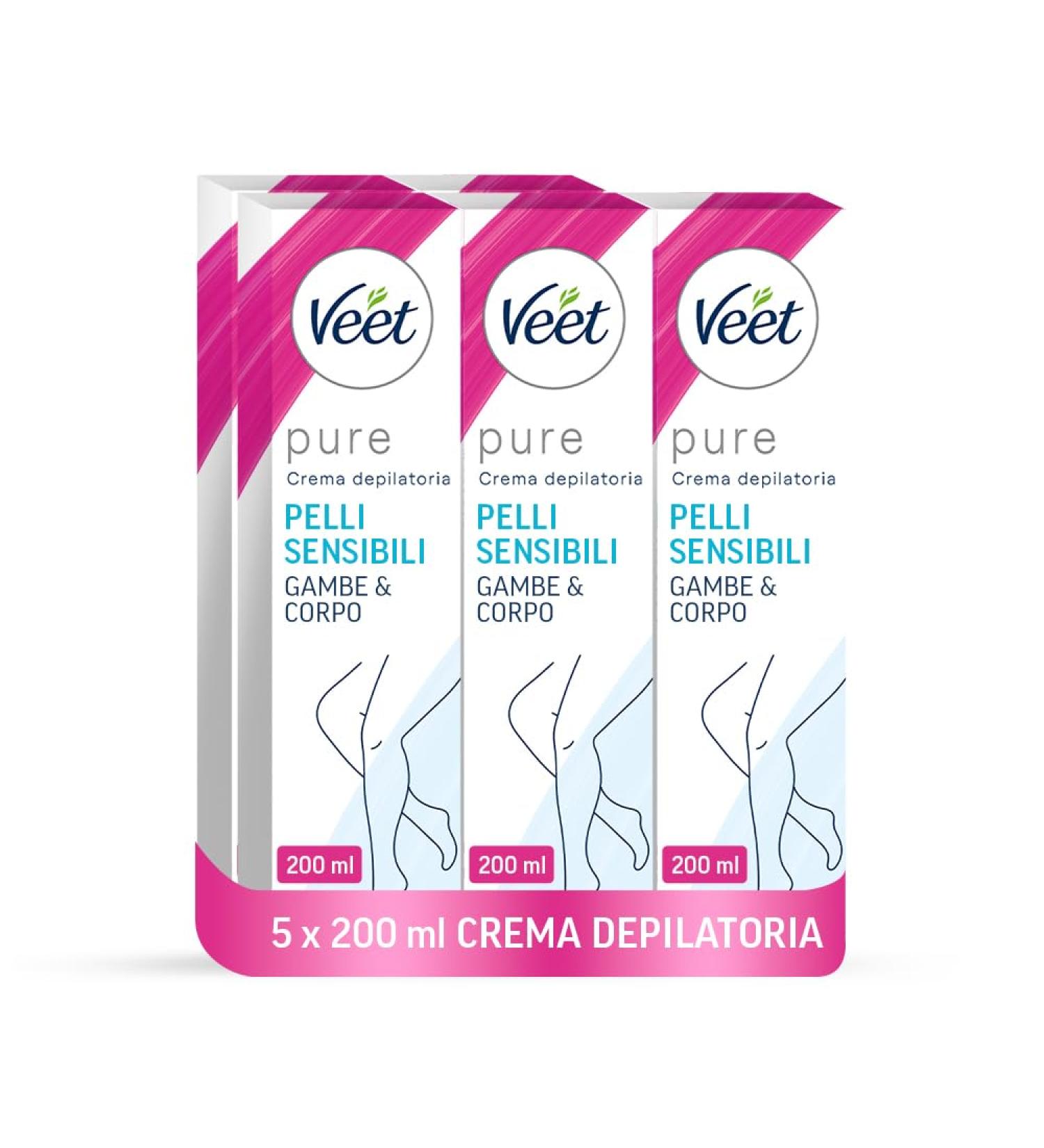  Veet Veet 5-pack of 200ml hair removal cream for legs arms underarms and bikini area - Buy Online on GoSupps.com
