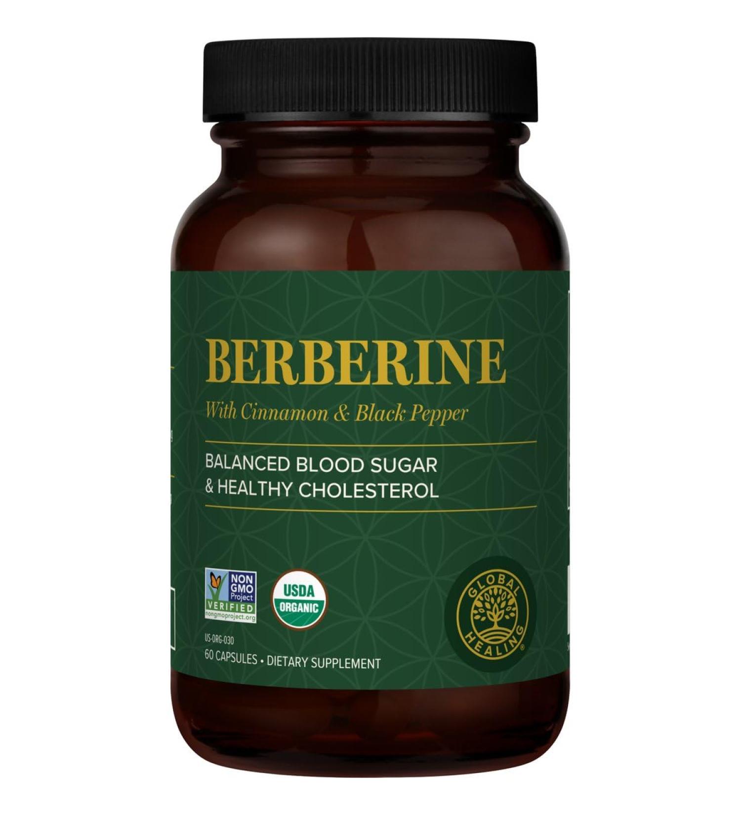 Global Healing Center - Organic Berberine (Berberina) with Ceylon Cinnamon & Black Pepper 1200 mg- Extra Strength Berberine Supplement & Complex for Weight Loss (60 Capsules) - Buy Online on GoSupps.com
