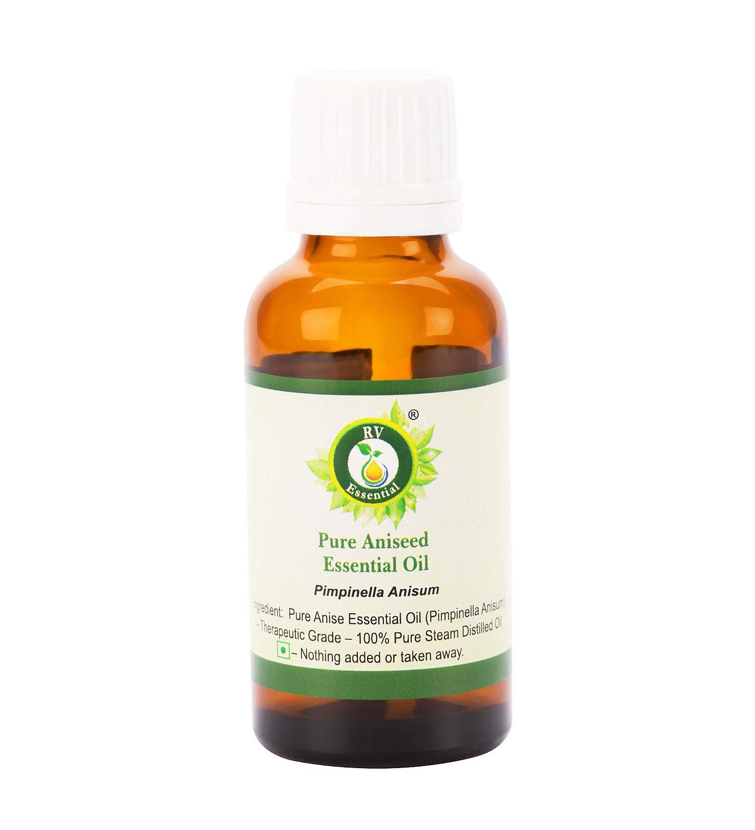 R V Essential Pure Aniseed Essential Oil 100ml (3.38oz)- Pimpinella Anisum (100% Pure and Natural Steam Distilled) - Buy Online on GoSupps.com