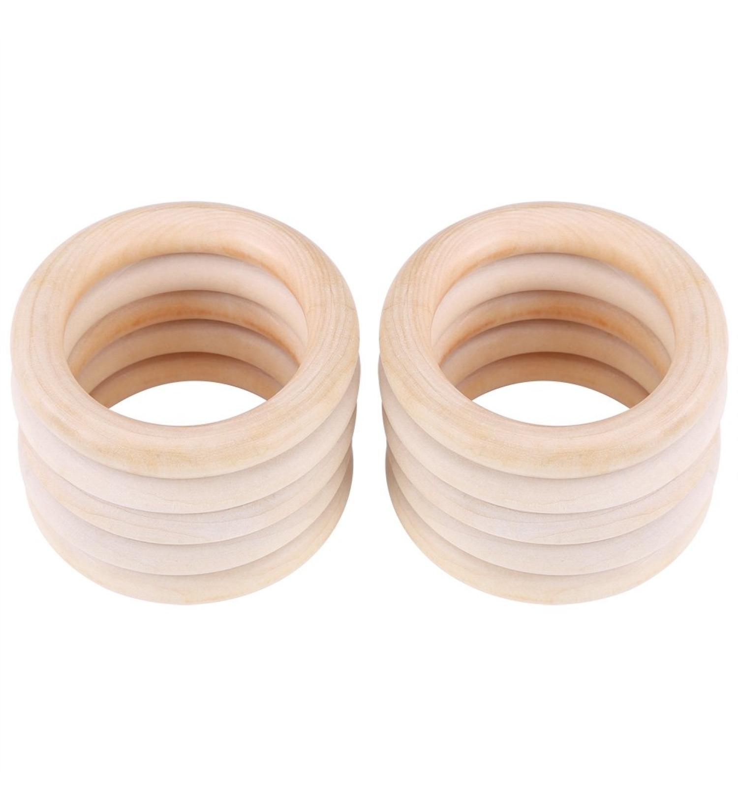 Pack of 10 Maple Wood Rings - Ideal for Baby Teething Crafts Jewelry Making & Connectors - Buy Online on GoSupps.com