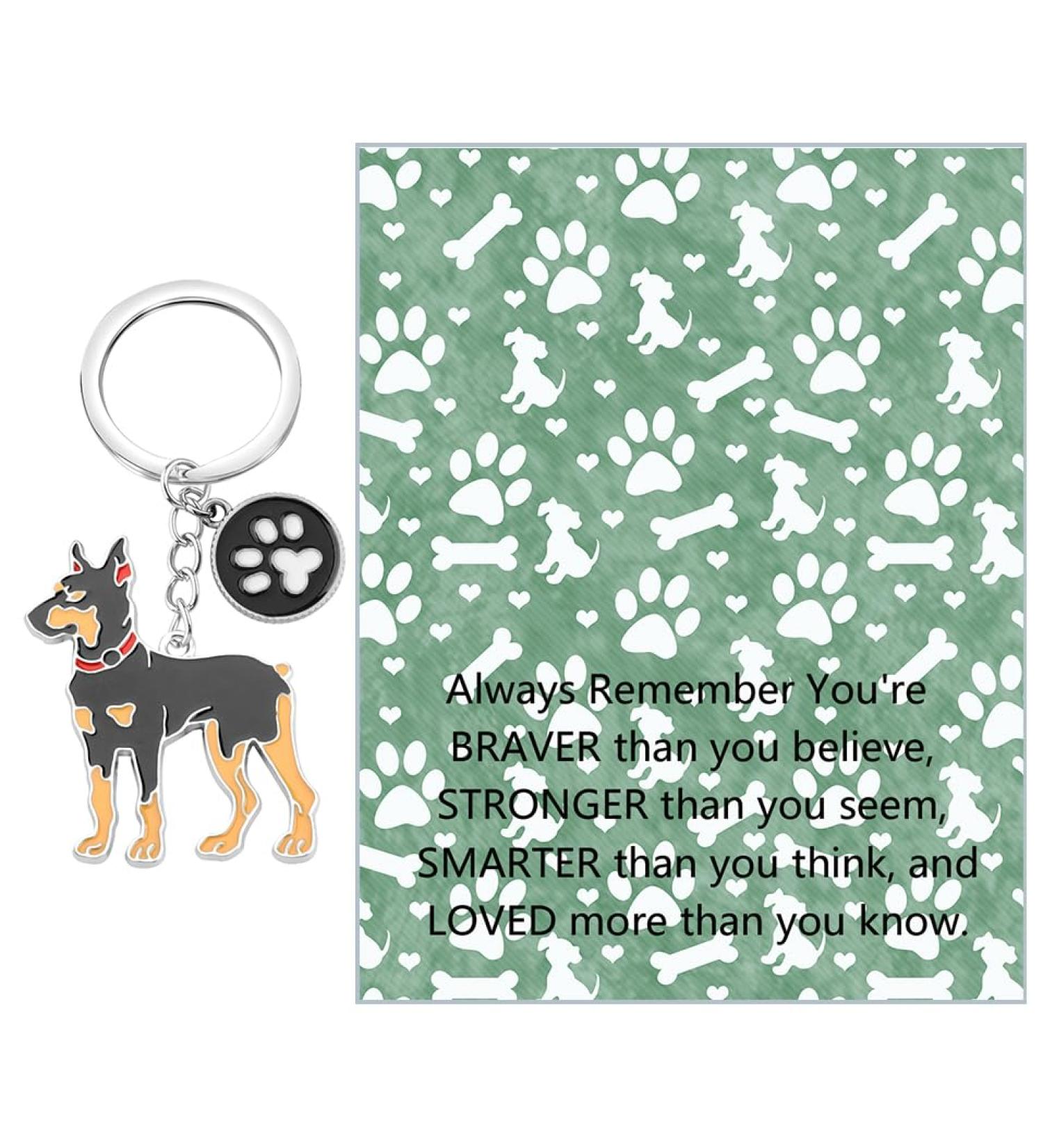 Ensianth Dog Keychain - Perfect Gifts for Dog Lovers | Puppy Paw Print Keyring for Dog Owners Moms & Dads | Ideal Doberman & Puppy Gifts - Buy Online on GoSupps.com