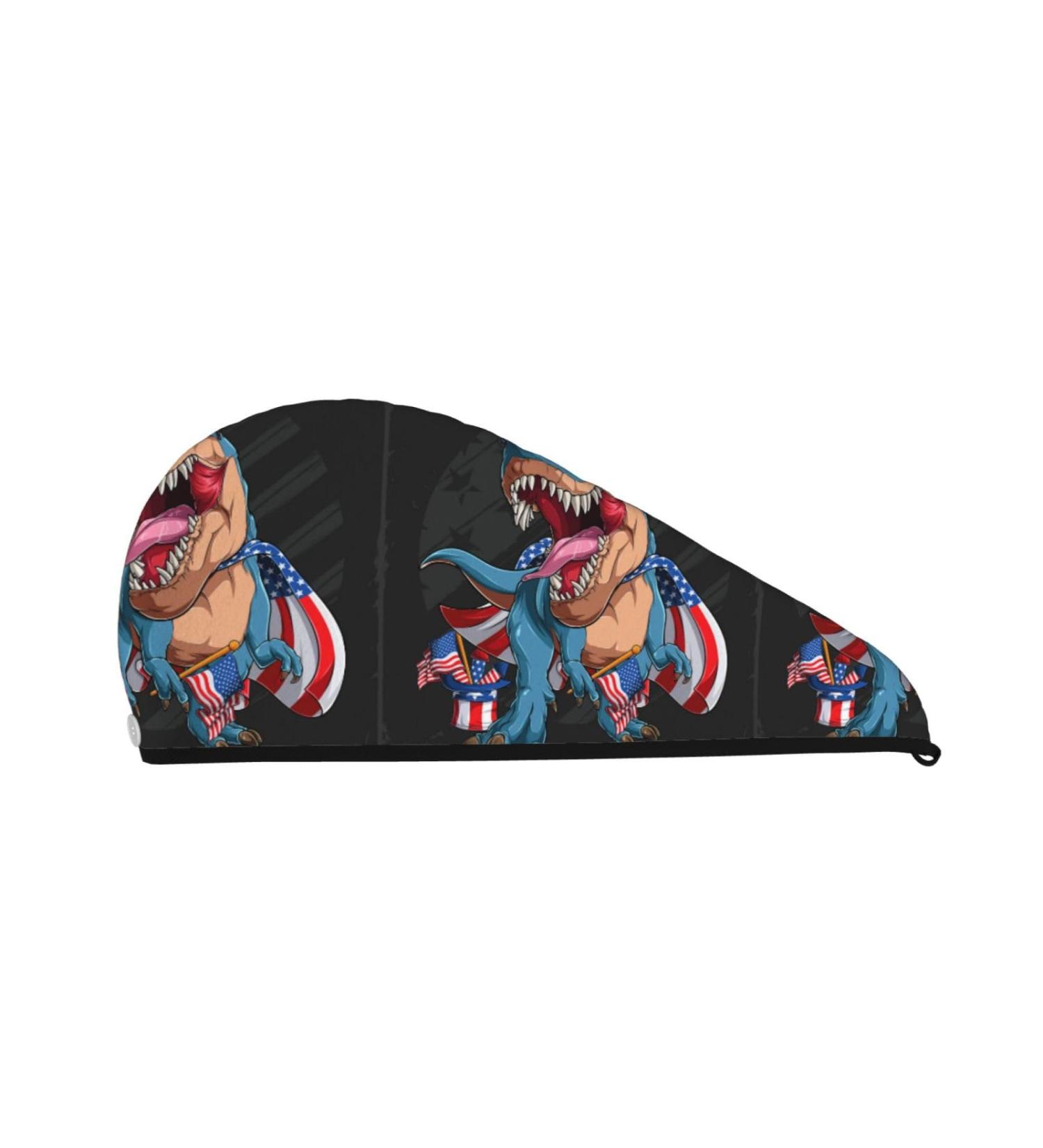 Buy Blue Dinosaur Hair Towel Wrap - Quick Drying Towel Turban for Effortless Hair Care | Fast International Shipping - Buy Online on GoSupps.com