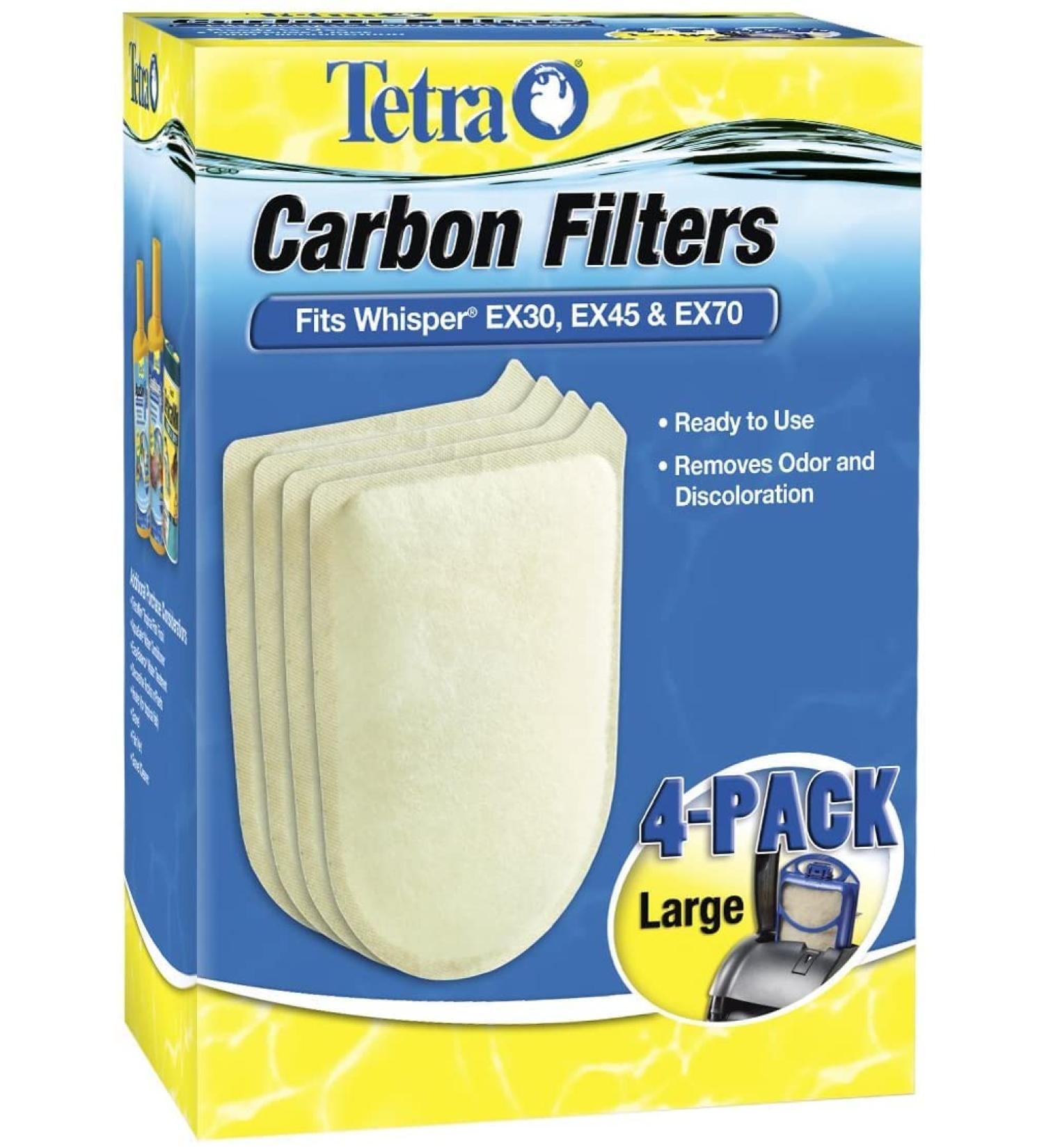 Tetra Carbon Filter for Aquariums - Fits Whisper EX Filters - 4-Pack - Buy Online on GoSupps.com