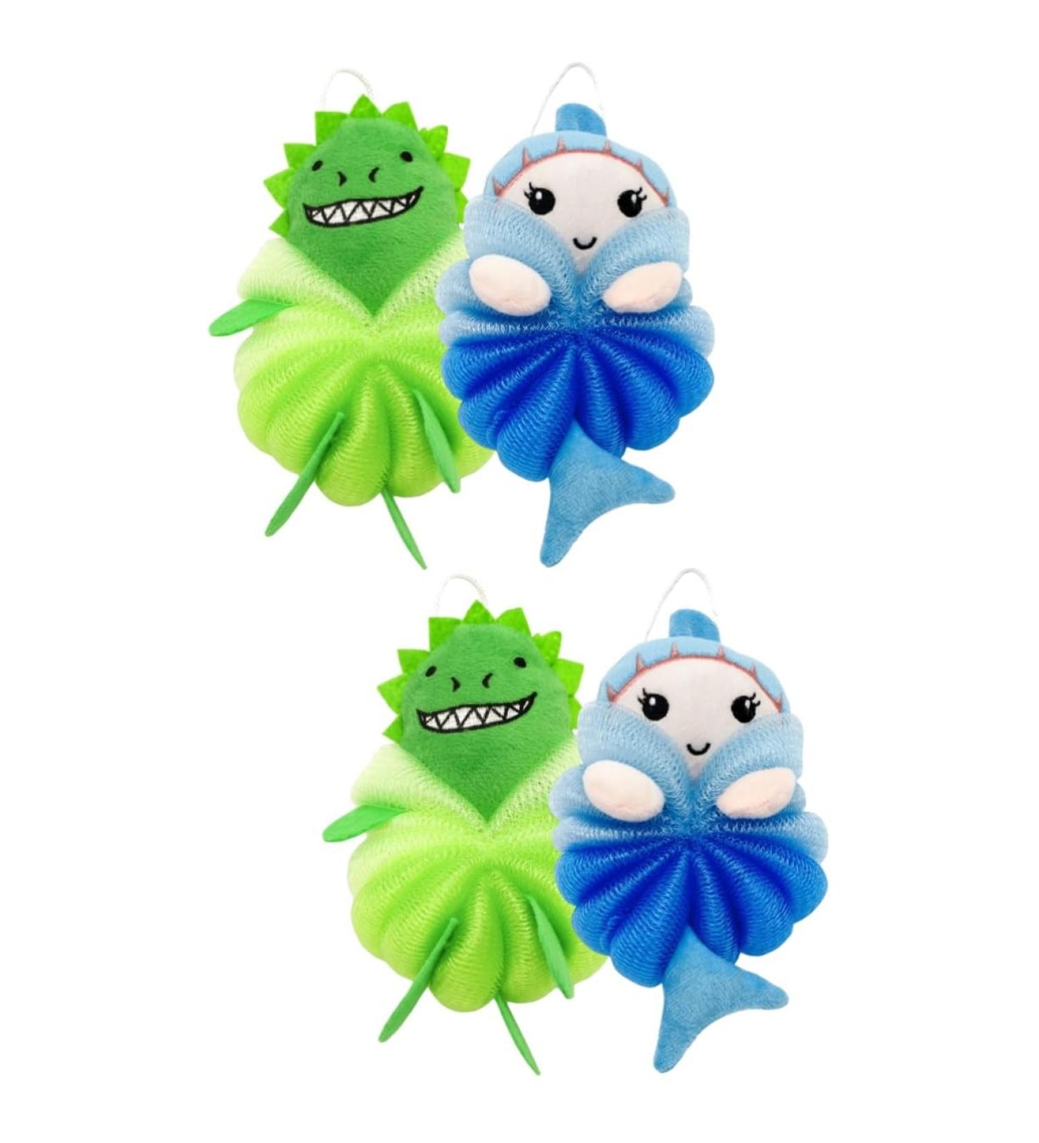 Didiseaon 4 Pcs Children s Bath Ball & Animal Loofah Set - Soft Mesh Sponge for Baby Body Wash & Shower | Ideal for Toddlers & Newborns - Buy Online on GoSupps.com