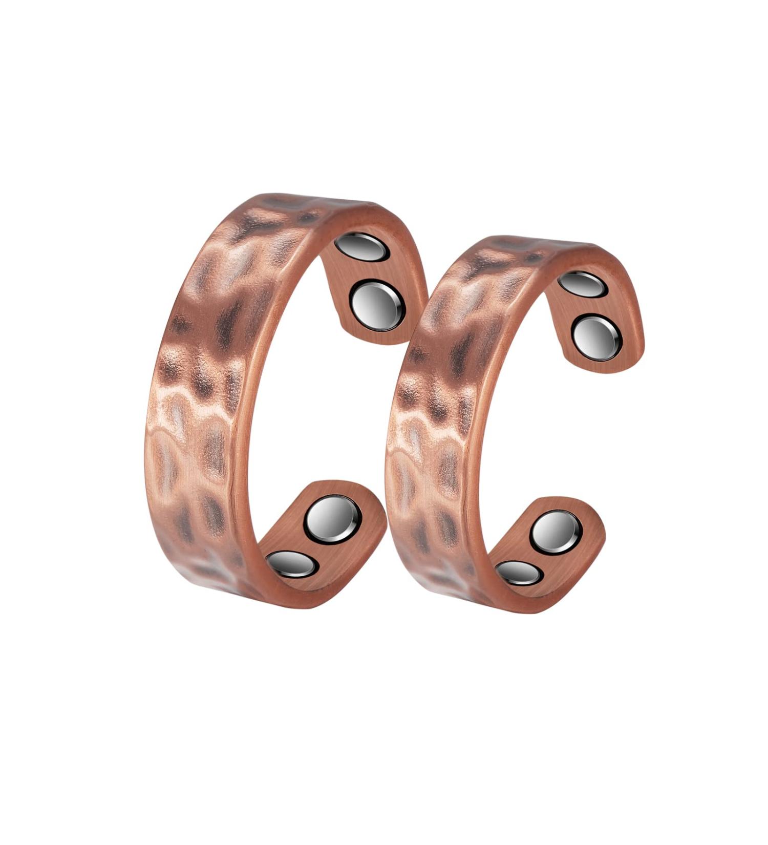 Enermagix Tri Tone 3500 Gauss Magnetic Copper Rings for Men & Women | 99.95% Copper 4 Magnets Adjustable Size | Perfect Womens Day Gift (CPR-0282 S+L) - Buy Online on GoSupps.com