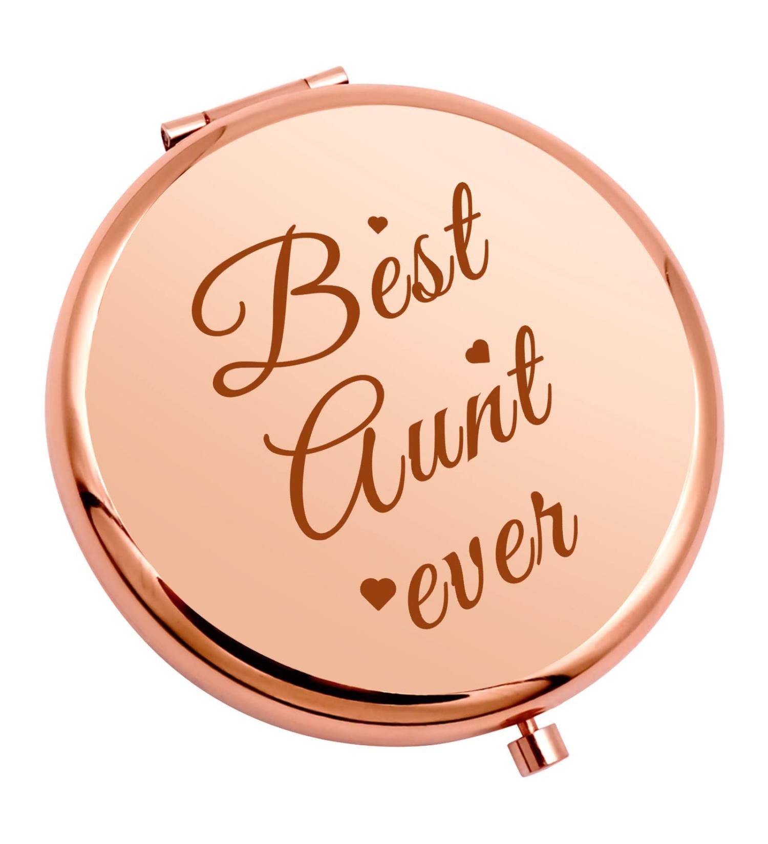 Best Aunt Gift: Compact Makeup Mirror for Mother's Day, Birthday, Wedding & Graduation - Auntie Thank You Gift from Niece/Nephew - Tia Appreciation Gift - Buy Online on GoSupps.com