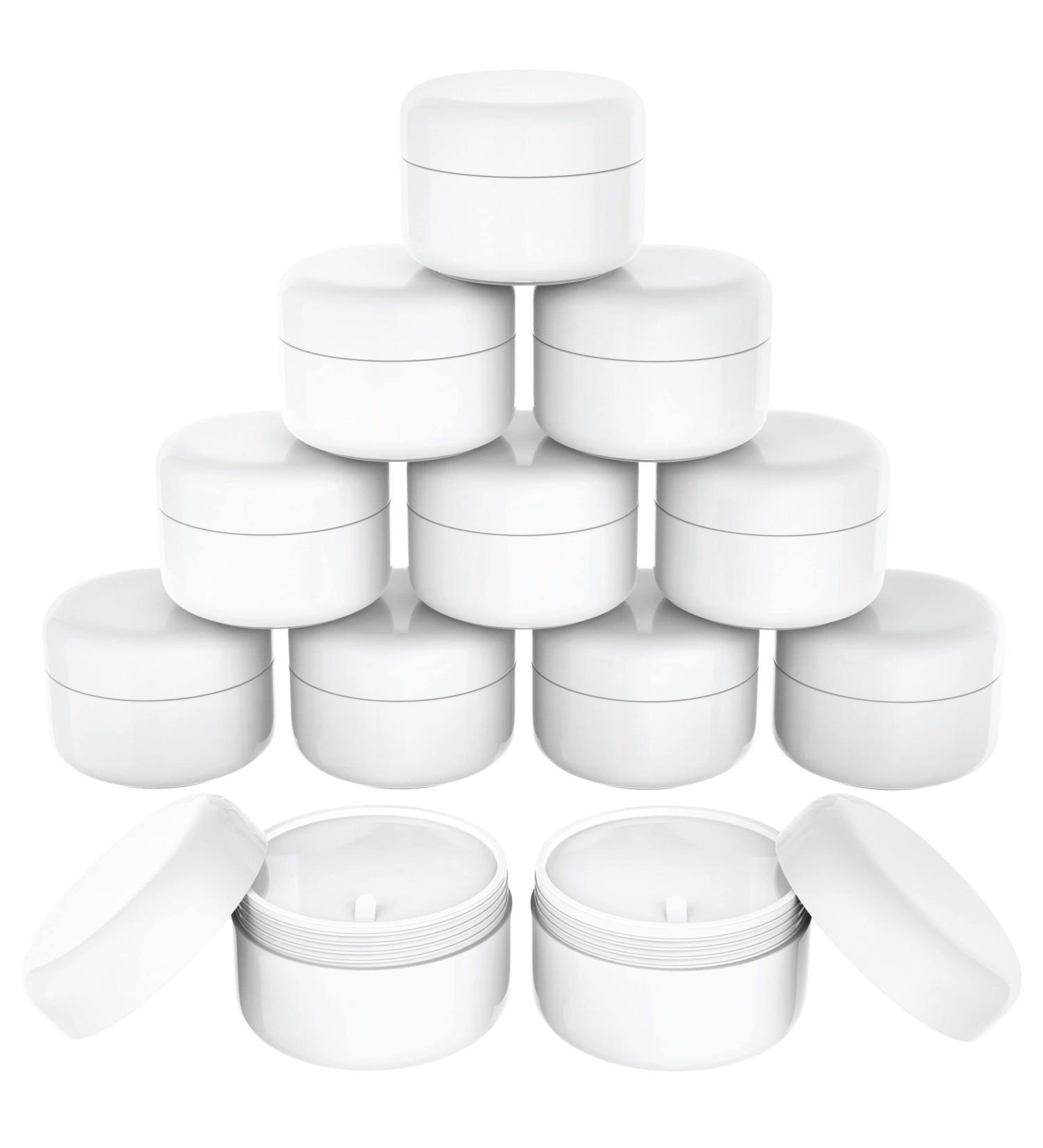 Houseables 4 Oz Plastic Containers with Lids - 12 Pack, White Body Butter Jars for Cream, Makeup, Cosmetics - 118 ML/Gram Capacity, Ideal for Face Scrub, Hair Product - Screw Top & Liner Included - Buy Online on GoSupps.com