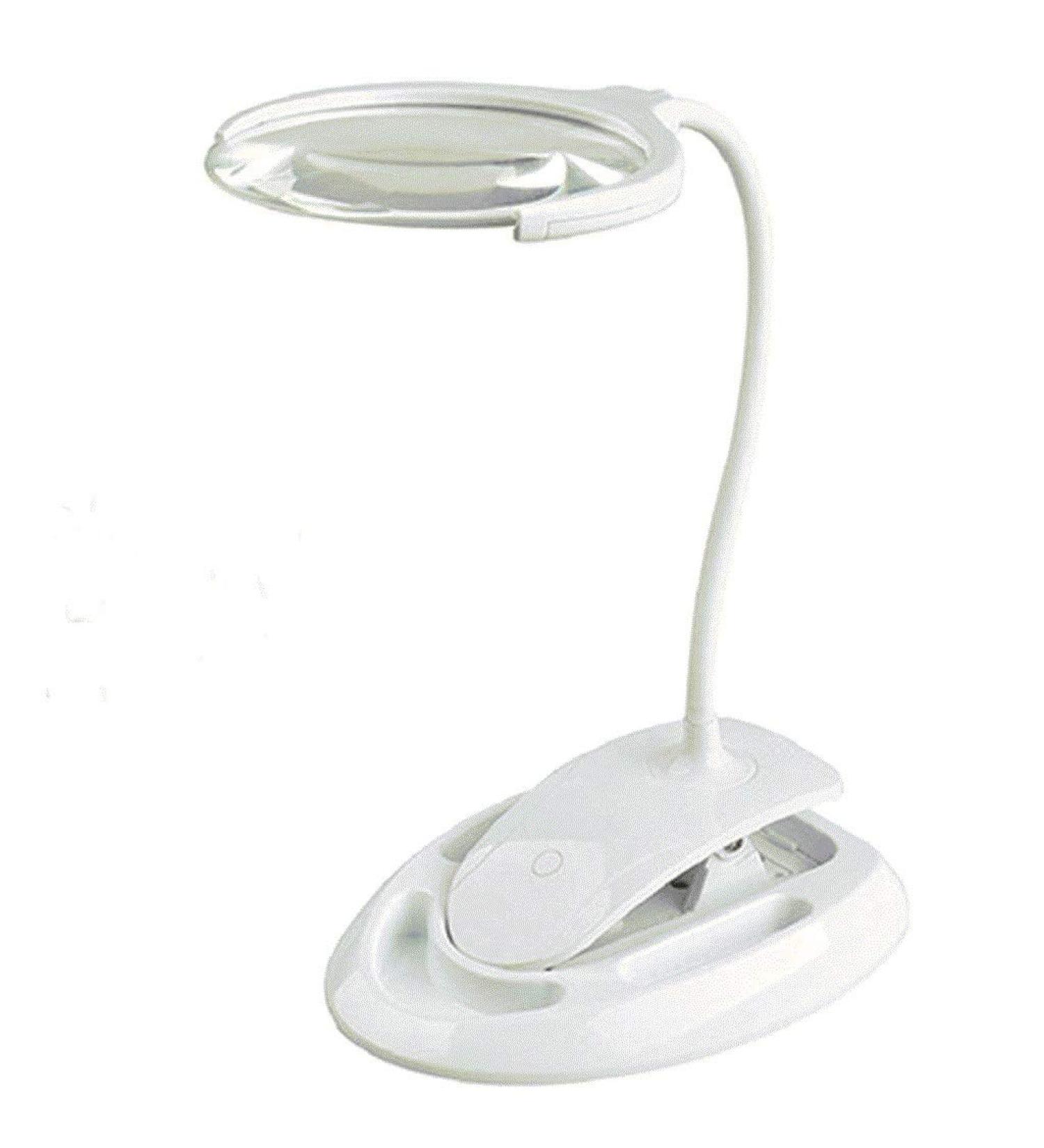 Lamp with Charging Port Lighted Magnifier with Stand Clamp Dimmable Bright Light for Reading Crafts Auspicious Clouds