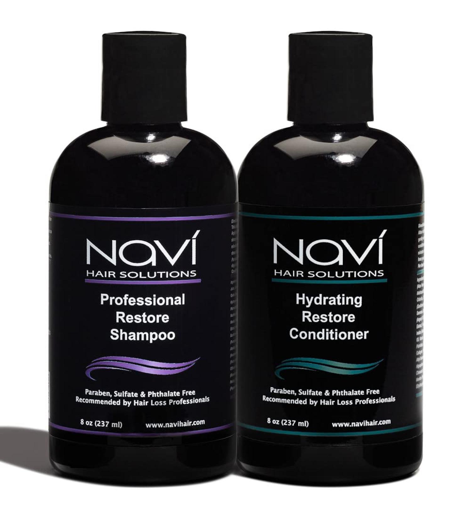Navi Professional Hair Growth Shampoo and Conditioner Set DHT Blocker for Thinning Hair and Hair Loss Sulfate Free and Safe for Color Treated Hair Hair Regrowth for Men and Women 2x237 ml 473.2 ml (Pack of 1) - Buy Online on GoSupps.com