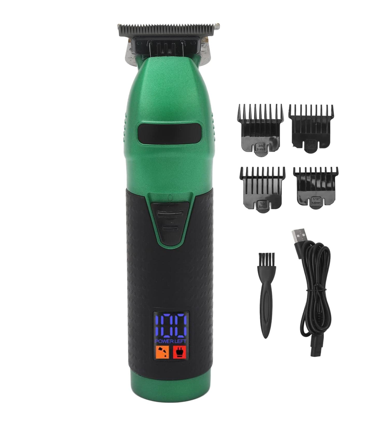 Shop Electric Hair Trimmer | Cordless Hair Cutting Clipper with LED Display | 2000mAh Battery - Green Black for Home Use - Buy Online on GoSupps.com
