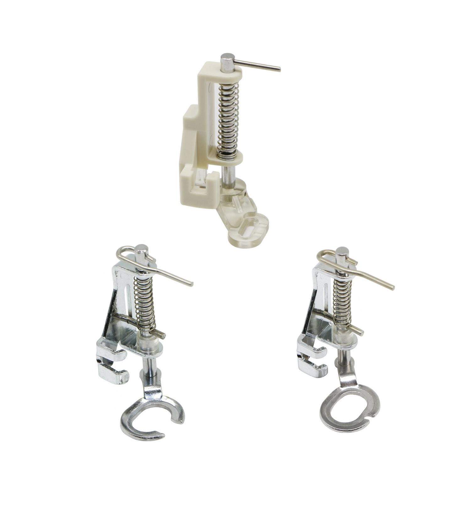 3pcs Large Metal Darning/Free Motion Sewing Machine Presser Foot Set - Fits Low Shank Brother, Singer, Babylock, Janome & More - Includes Close Toe, Open Toe, Quilting Foot - Buy Online on GoSupps.com