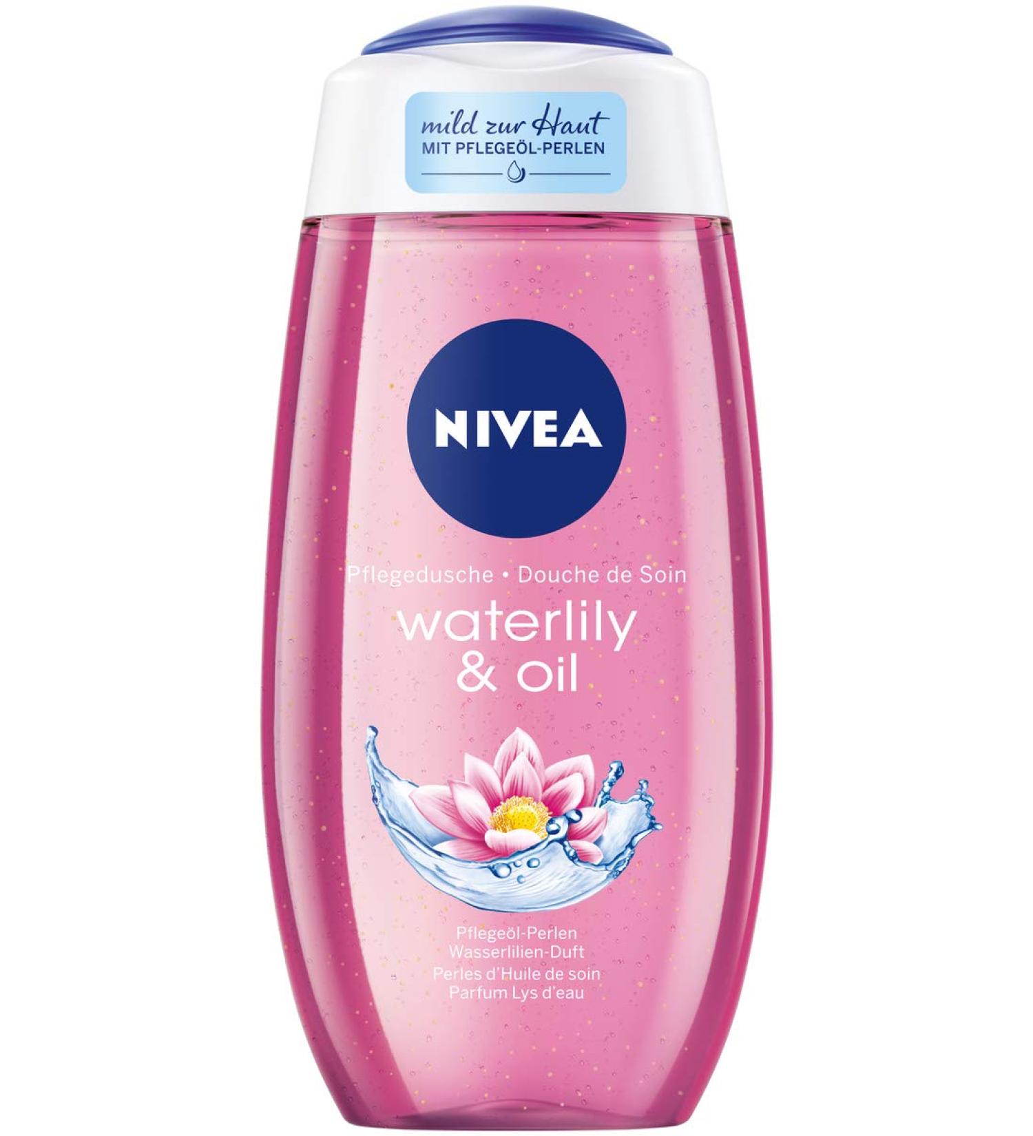 NIVEA Waterlily & Oil Shower Gel (250 ml) Refreshing Shower Gel with Valuable Oil Beads Pampering Shower with Delicate Water Lily Fragrance - Buy Online on GoSupps.com