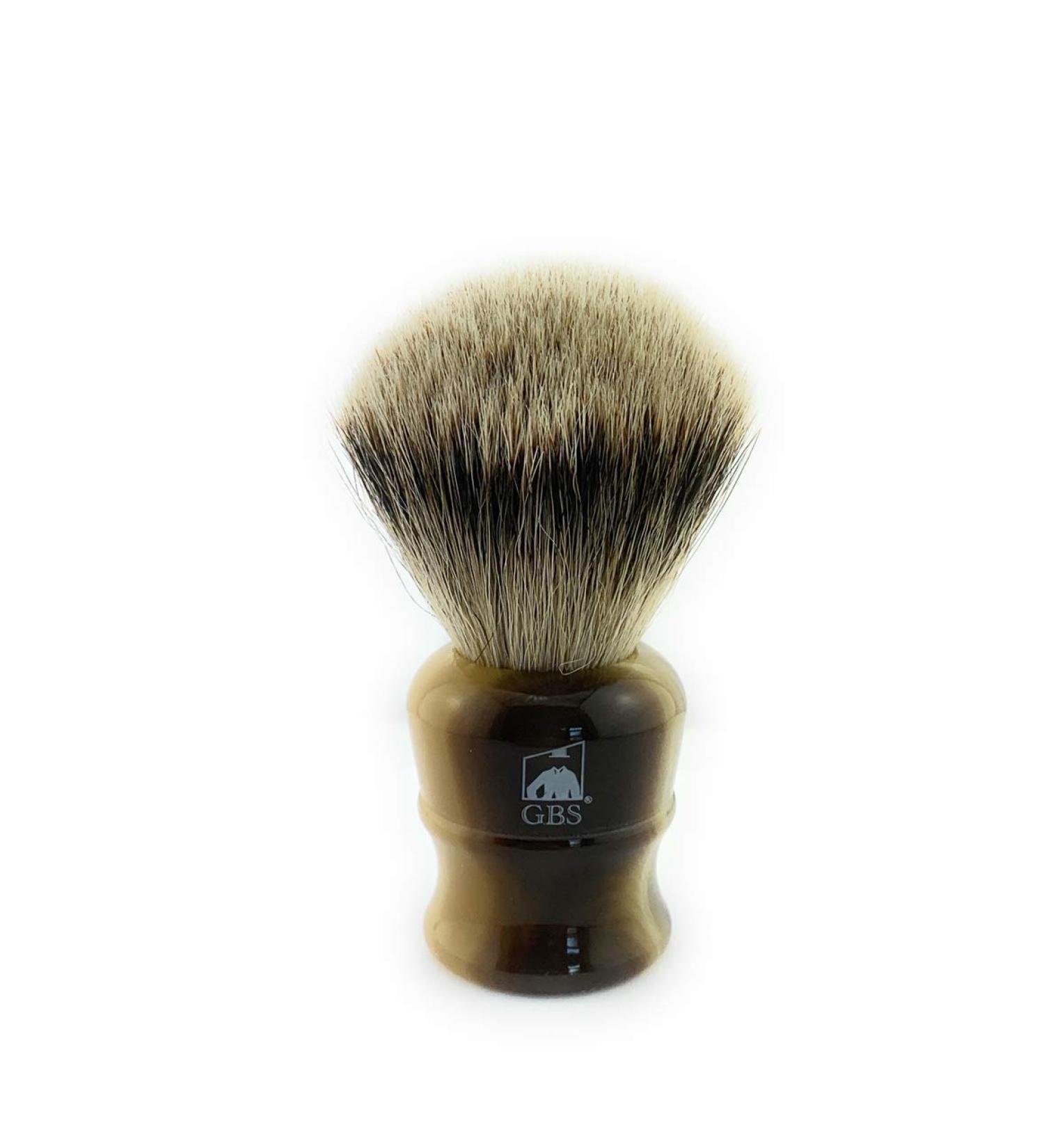 Buy G.B.S Large Silvertip Badger Shaving Brush - Faux Horn Handle for Premium Lather & Soft Bristles - Perfect for Wet Shavers - International Shipping Available - Buy Online on GoSupps.com