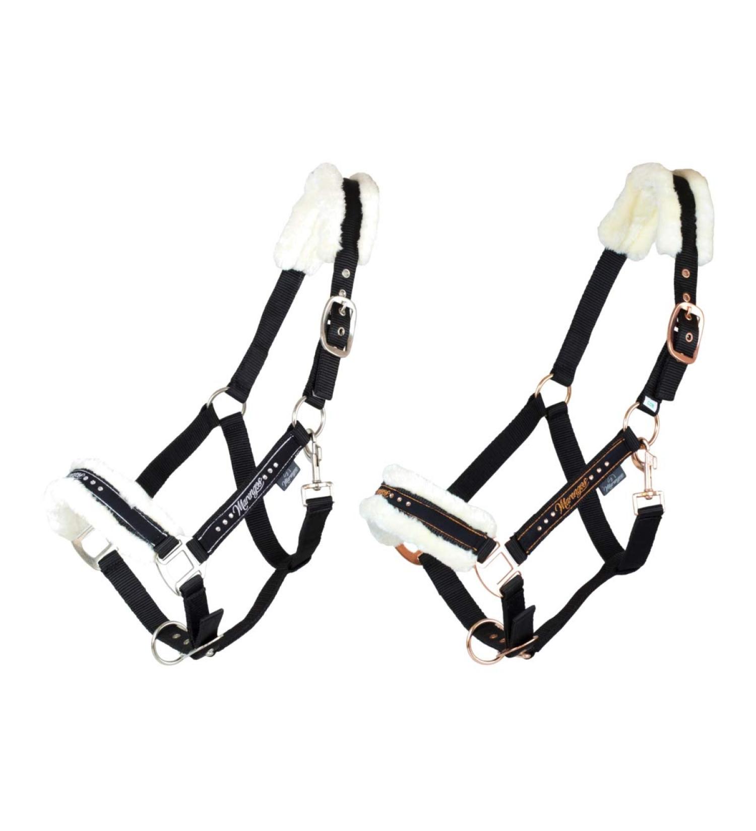 Buy Marengos Halter Set with Lead Rope - Elegant Black/Rose Gold for Ponies | International Shipping - Buy Online on GoSupps.com