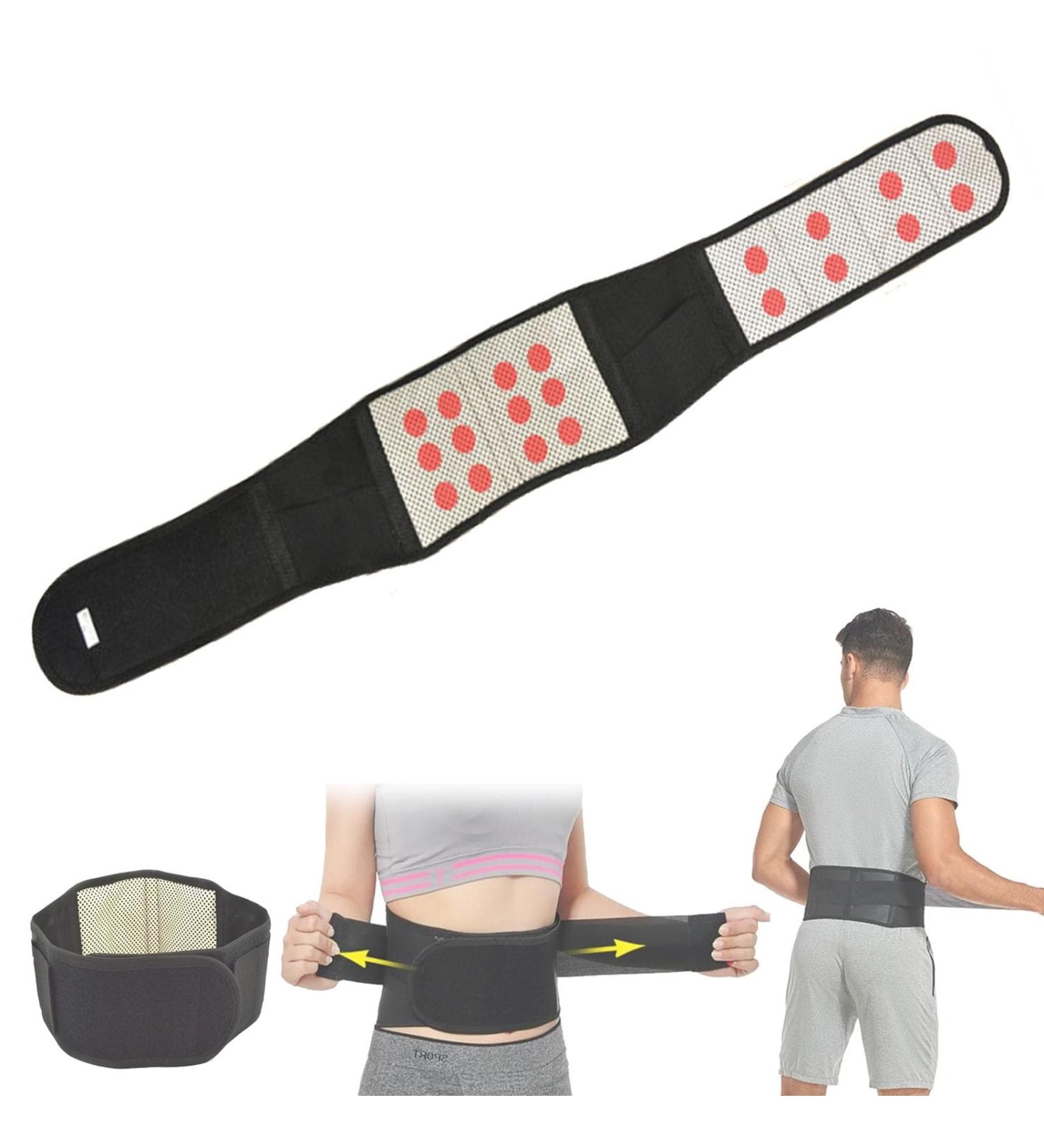 USSPO Acupressure Kidney Care Belts - Self-Heating Turmaline Waist Support | Magnetic Therapy Lumbar Pest Belt for Lower Back (Black Medium) - Buy Online on GoSupps.com