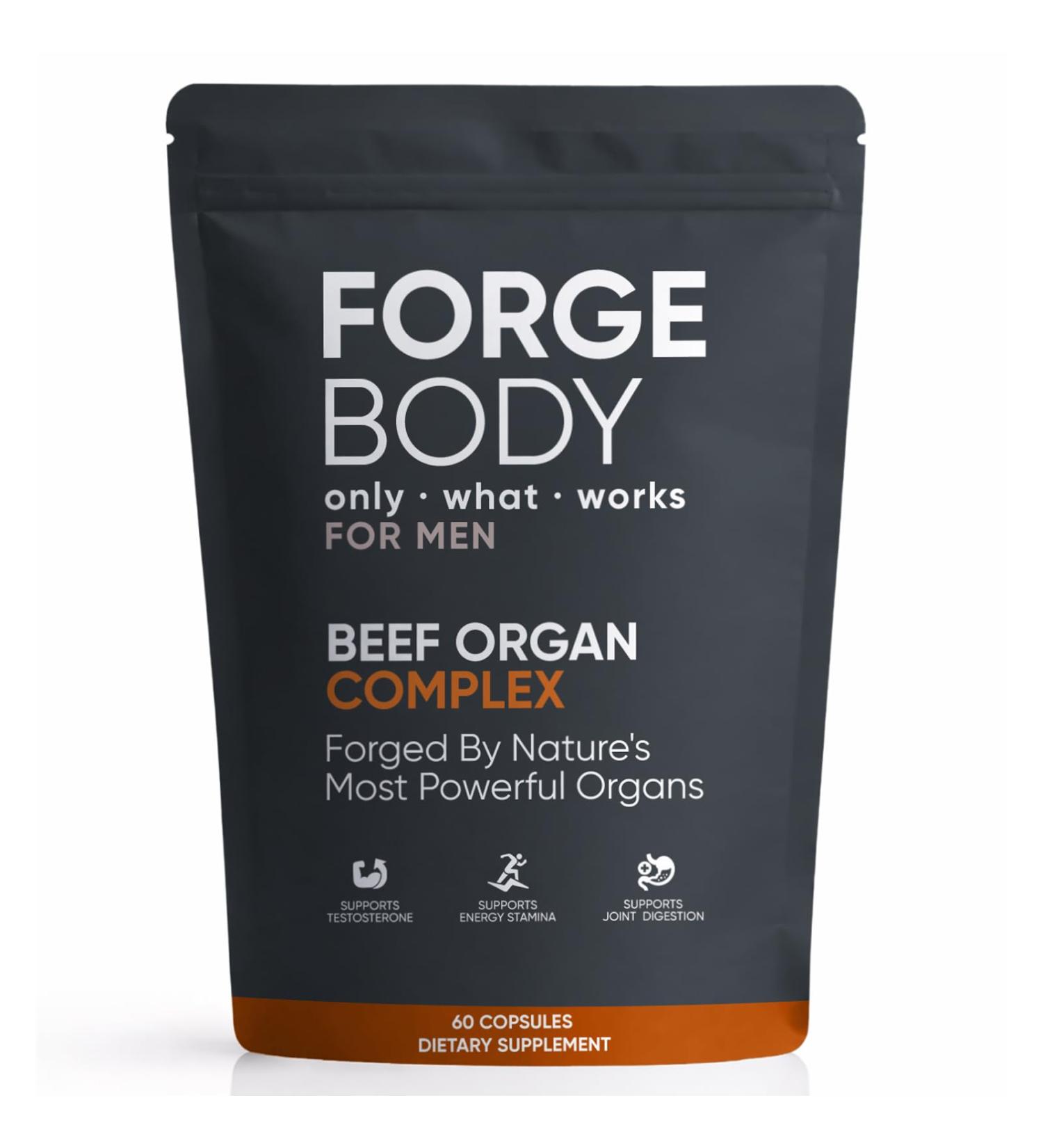 KXVUDE Forgebody Beef Organ Complex Capsules Grass Fed & Pasture Raised - Total Body Wellness & Performance Immune Support Gluten-Free Non-GMO 60 Count (1) - Buy Online on GoSupps.com