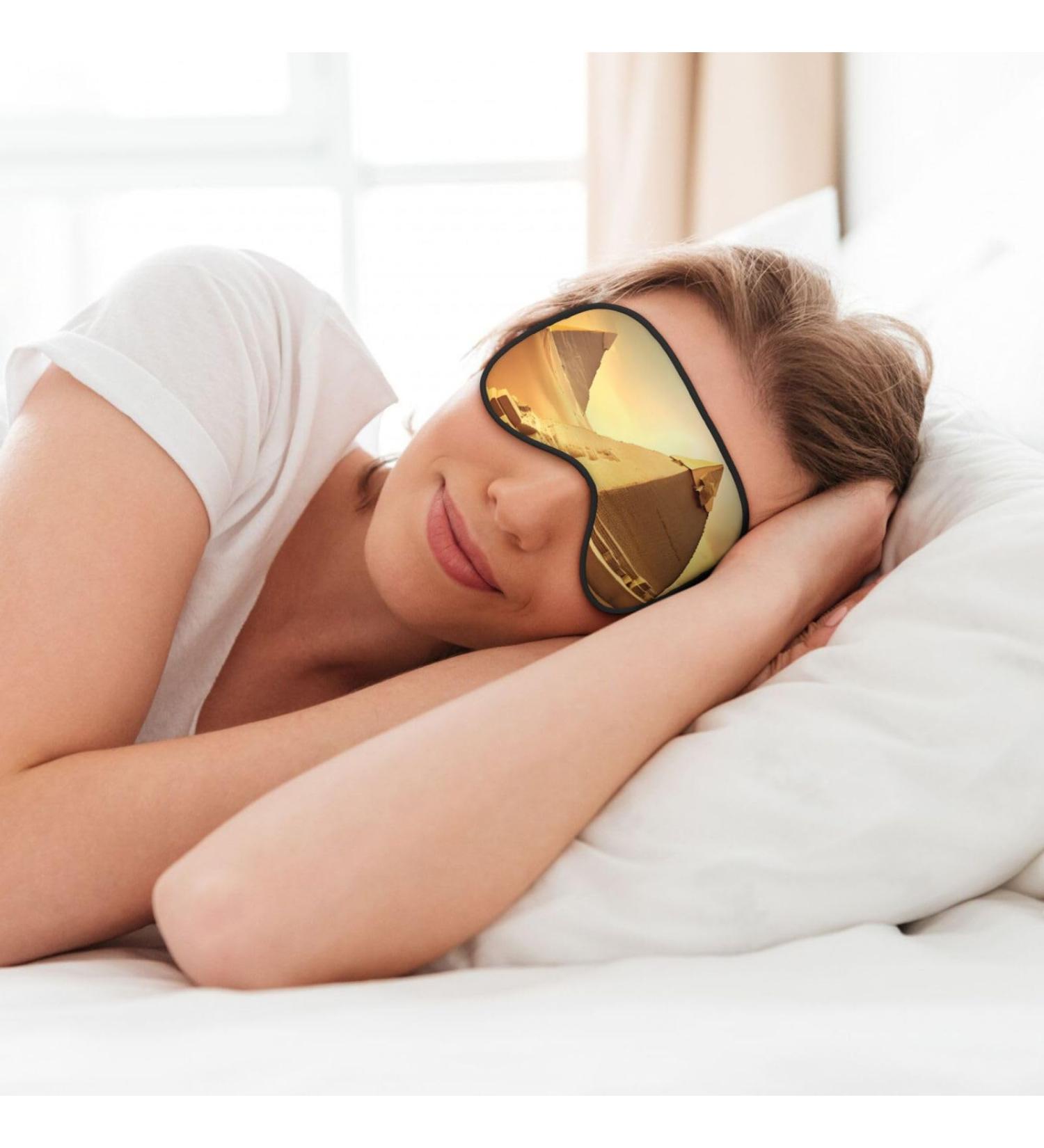 Egyptian Pyramid Desert Print Soft Eye Mask | Sleep Mask for Men & Women | Perfect Travel Accessory - Buy Online on GoSupps.com