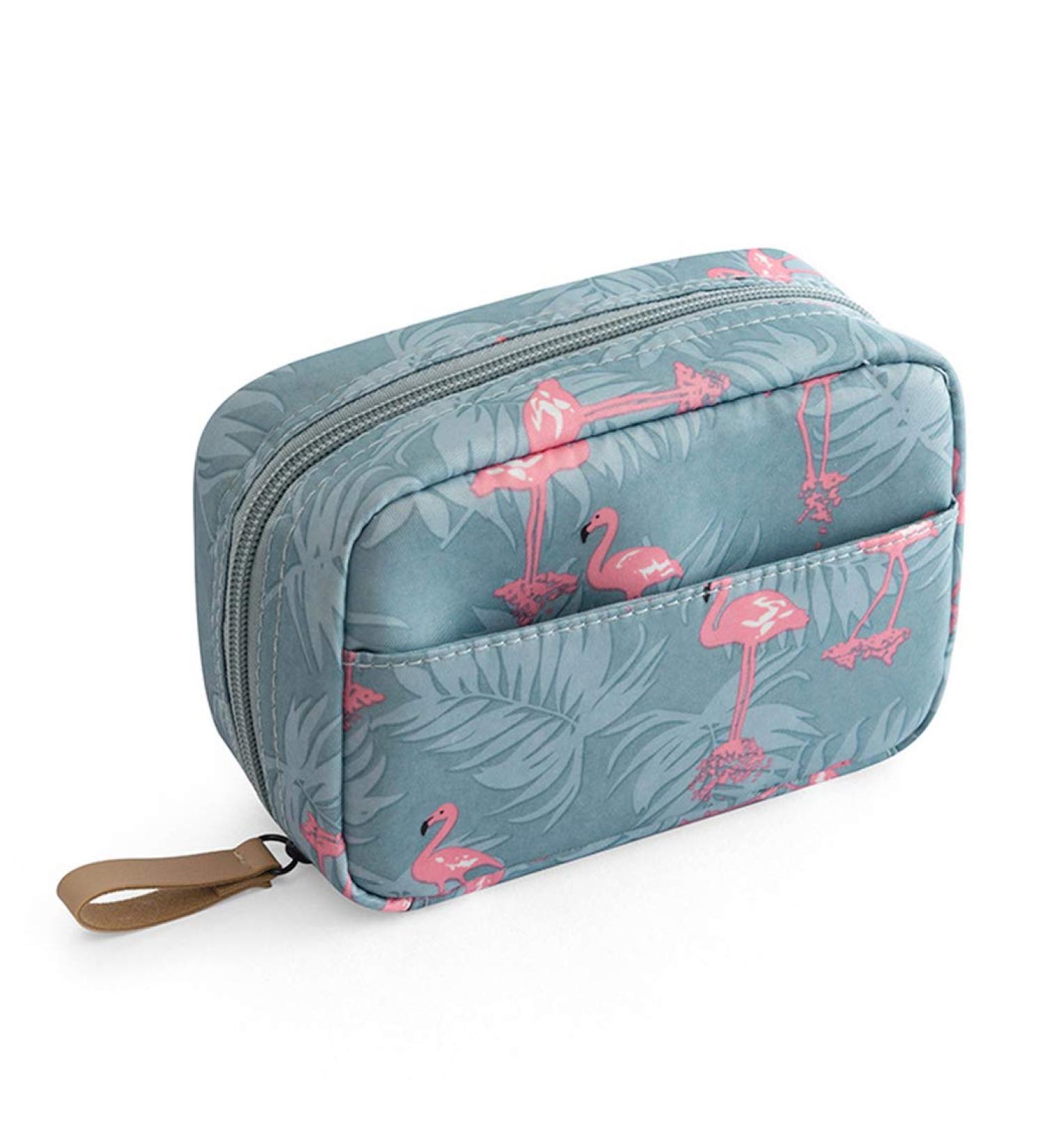 Buy Laahoem Flamingo Makeup Bag | Waterproof Portable Organizer for Women & Girls | Stylish Cultural Trip Essentials - Buy Online on GoSupps.com