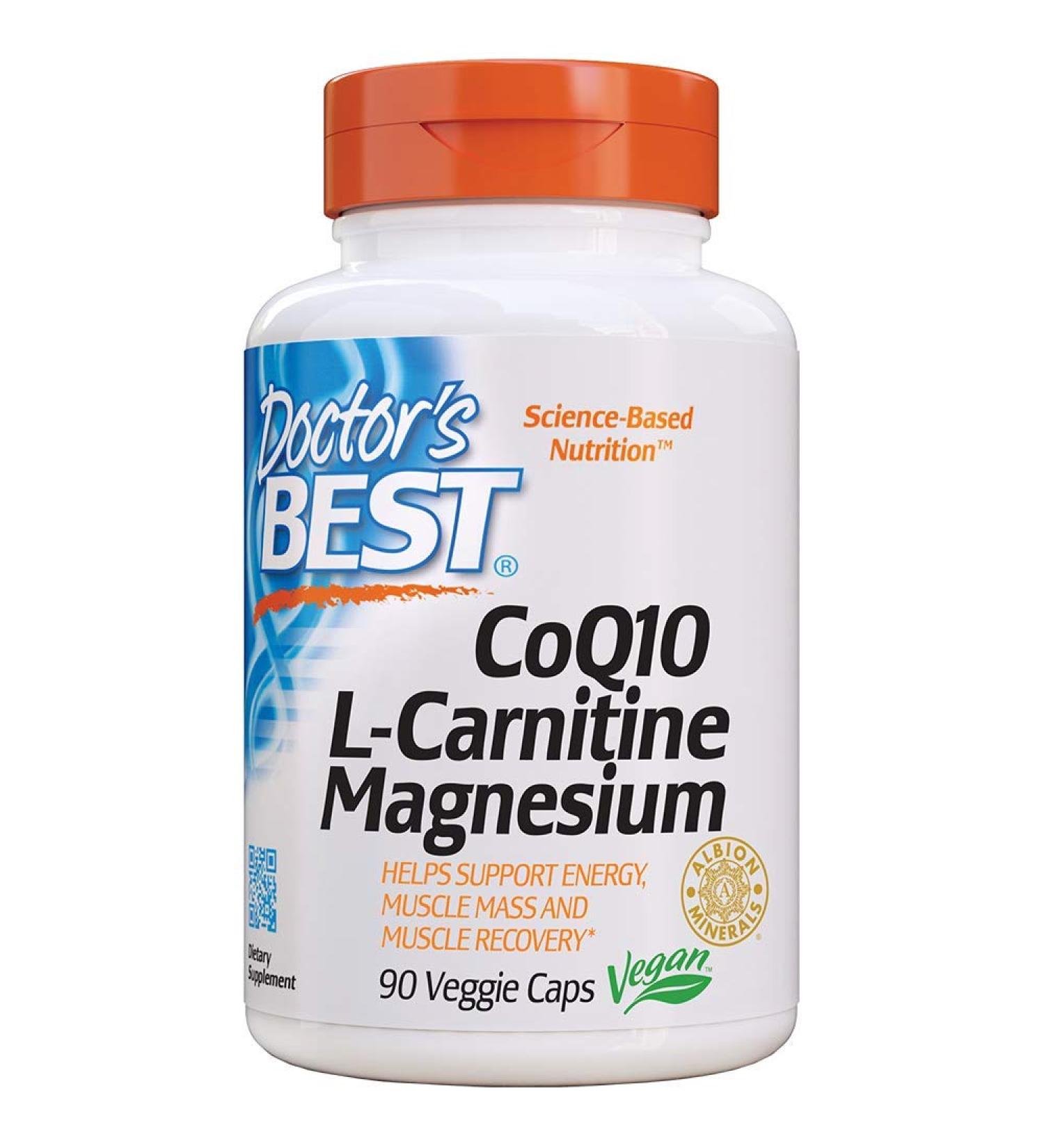 Doctor's Best CoQ10 L-Carnitine Magnesium - 90 Veggie Caps for Heart Health & Energy Support - Buy Online on GoSupps.com
