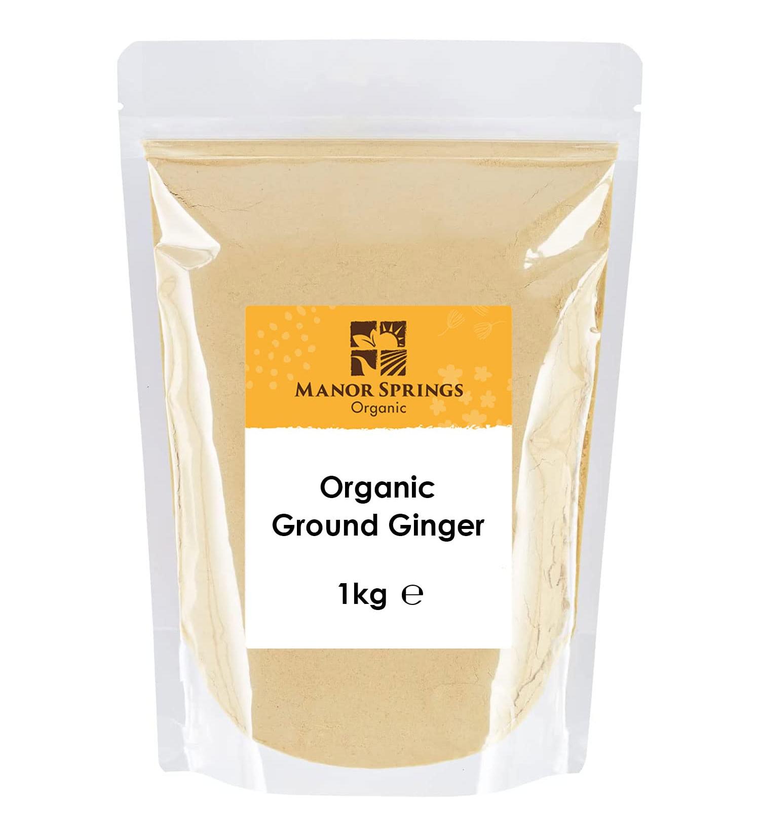 Manor Springs Organic 1kg Ground Ginger - Premium Quality, Certified Organic - Buy Online on GoSupps.com