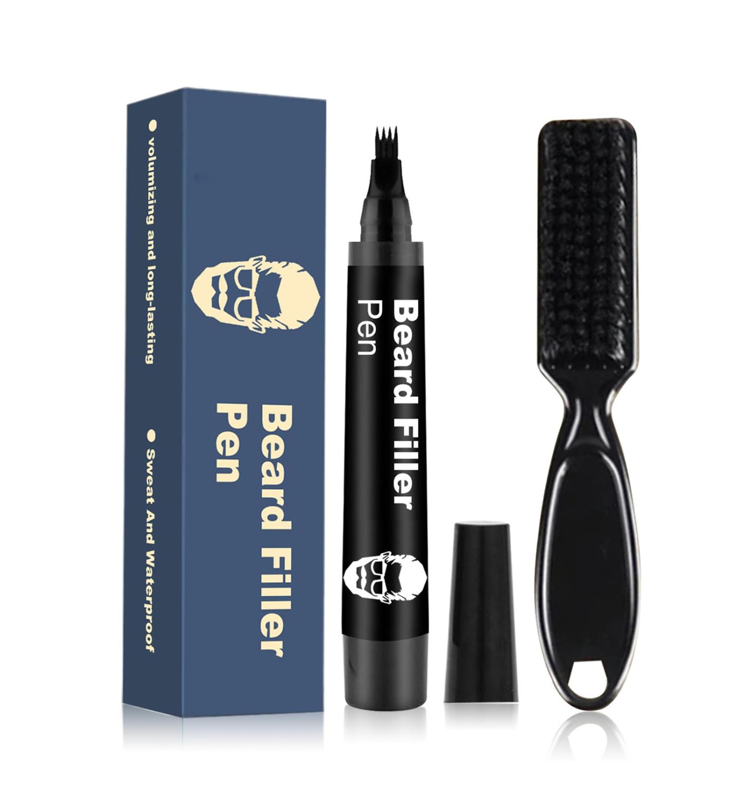 Beard Pencil Filler For Men With Beard Brush Black Beard Filler Pen For Instant Fuller Beard Beard Thickener For Men Beard Grooming Kit For Men Beard Gifts For Men Waterproof Beard Pencil - Buy Online on GoSupps.com
