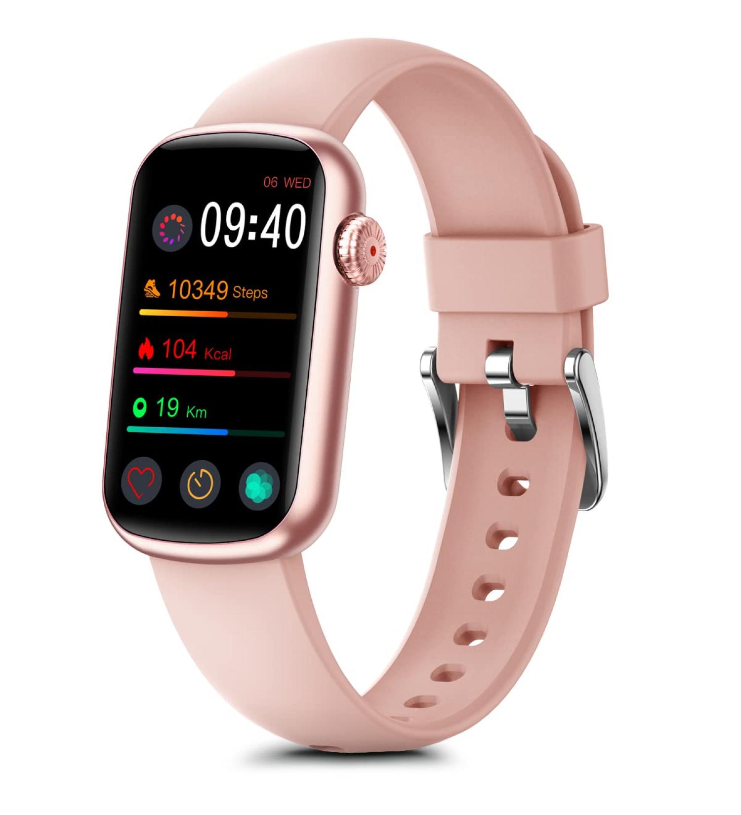 MorePro Fitness Tracker | Heart Rate, Blood Pressure, Blood Oxygen, SPO2, IP68 Waterproof, Sleep Tracker | Pink Sport Smartwatch for Women - Buy Online on GoSupps.com