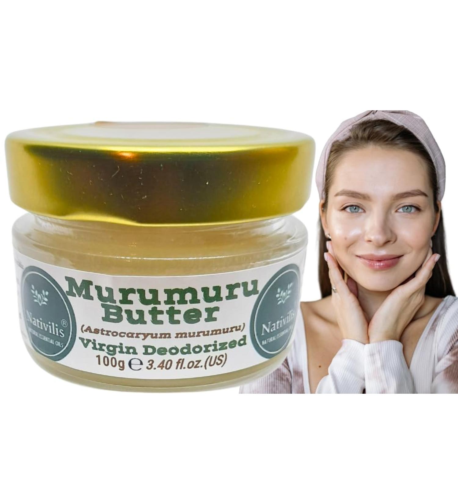 Nativilis Murumuru Butter - Virgin Deodorized Skin & Hair Moisturizer | Amazonian Rainforest Collection | Non-Comedogenic Less Frizz Copaiba Benefits - Buy Online on GoSupps.com