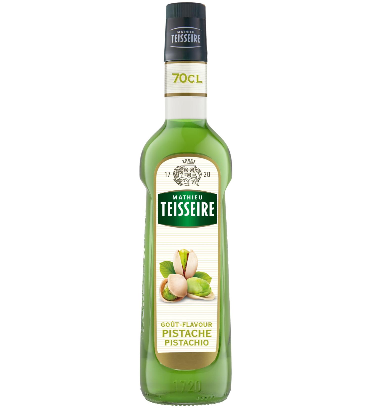 Sirop de Pistache Mathieu Teisseire pour boissons chaudes boissons froides caf s chocolats milk-shakes boissons frapp es desserts th s cocktails avec ou sans alcool bouteille de 70cl - Buy Online on GoSupps.com