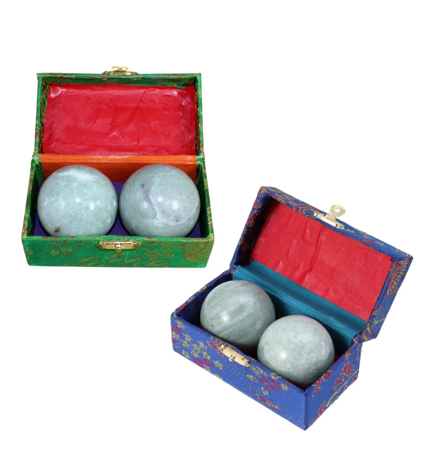 Buy 2 STK Marble Baoding Balls - Chinese Stone Massage Balls for Stress Relief | Heartstones Natural Massage Balls - Buy Online on GoSupps.com