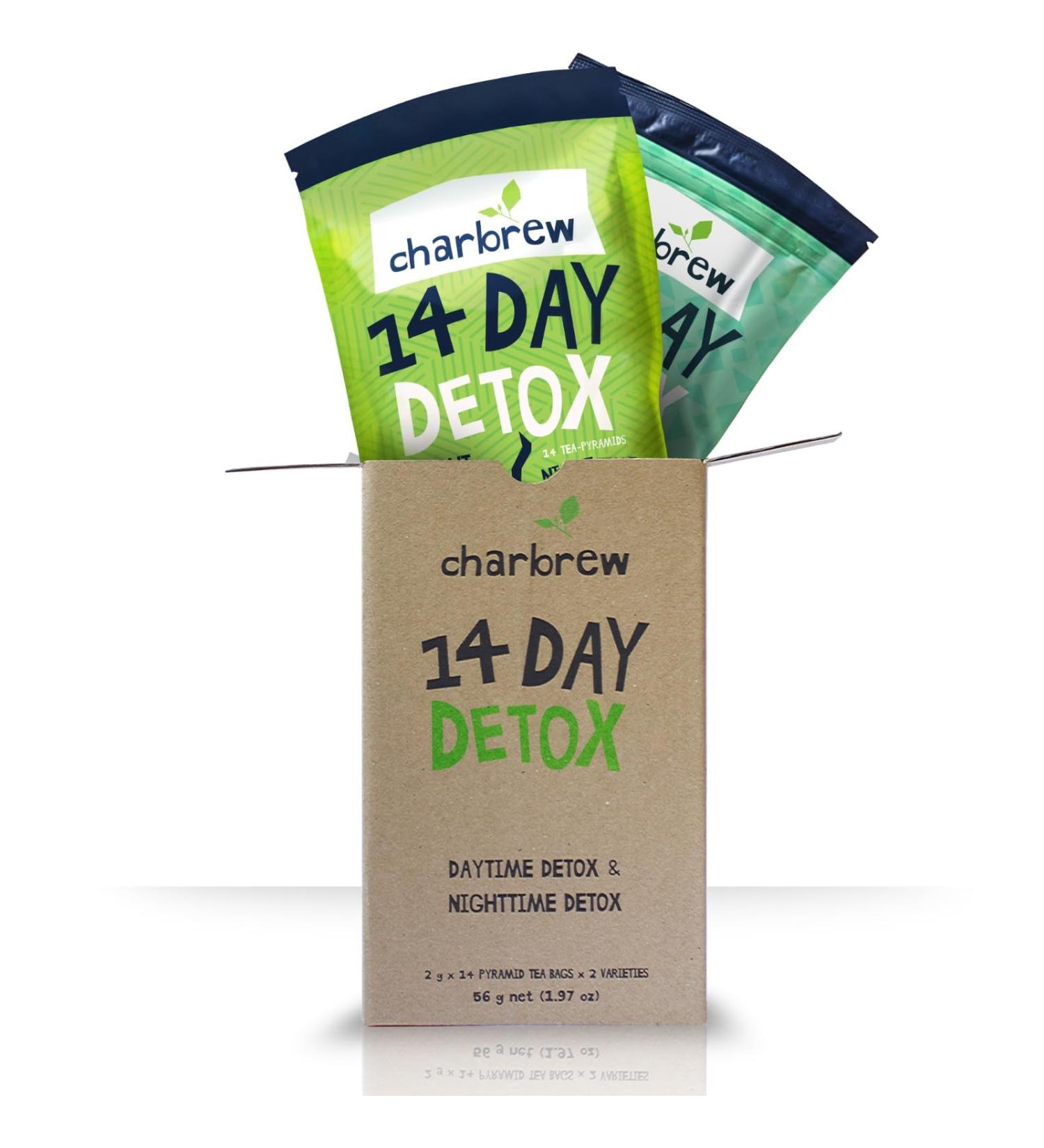 Charbrew 14 Day Detox Duo - Night & Day Time Tea - Buy Online on GoSupps.com