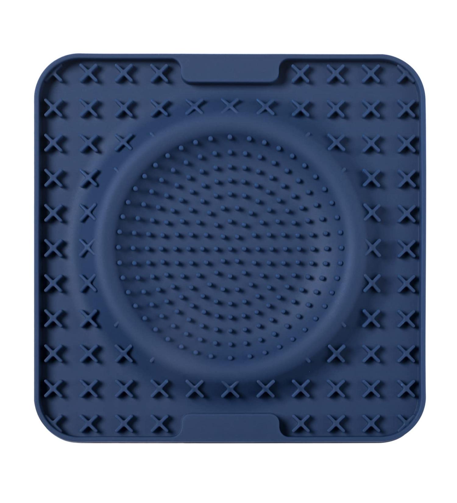 Koomuao Slip Mat Dog with Suction Cup | BPA-Free Leak Mat for Dogs | Slow Feeder & Fur Care Accessory | Navy Blue - Ideal for Dog Swimming & Relaxation - Buy Online on GoSupps.com