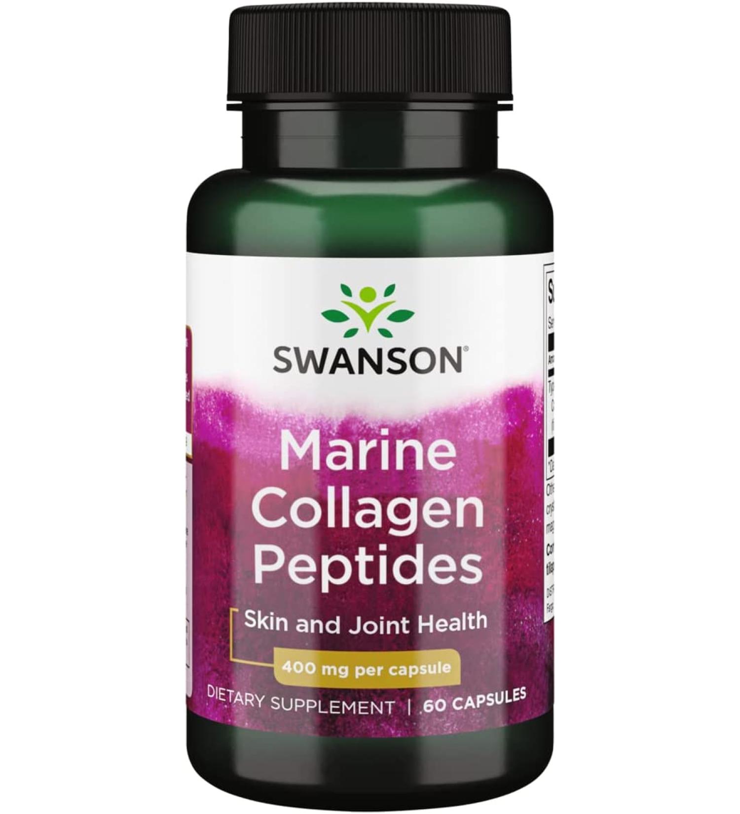 Swanson Marine Collagen 400 mg - Revitalize Skin & Joints | 60 Capsules - Buy Online on GoSupps.com