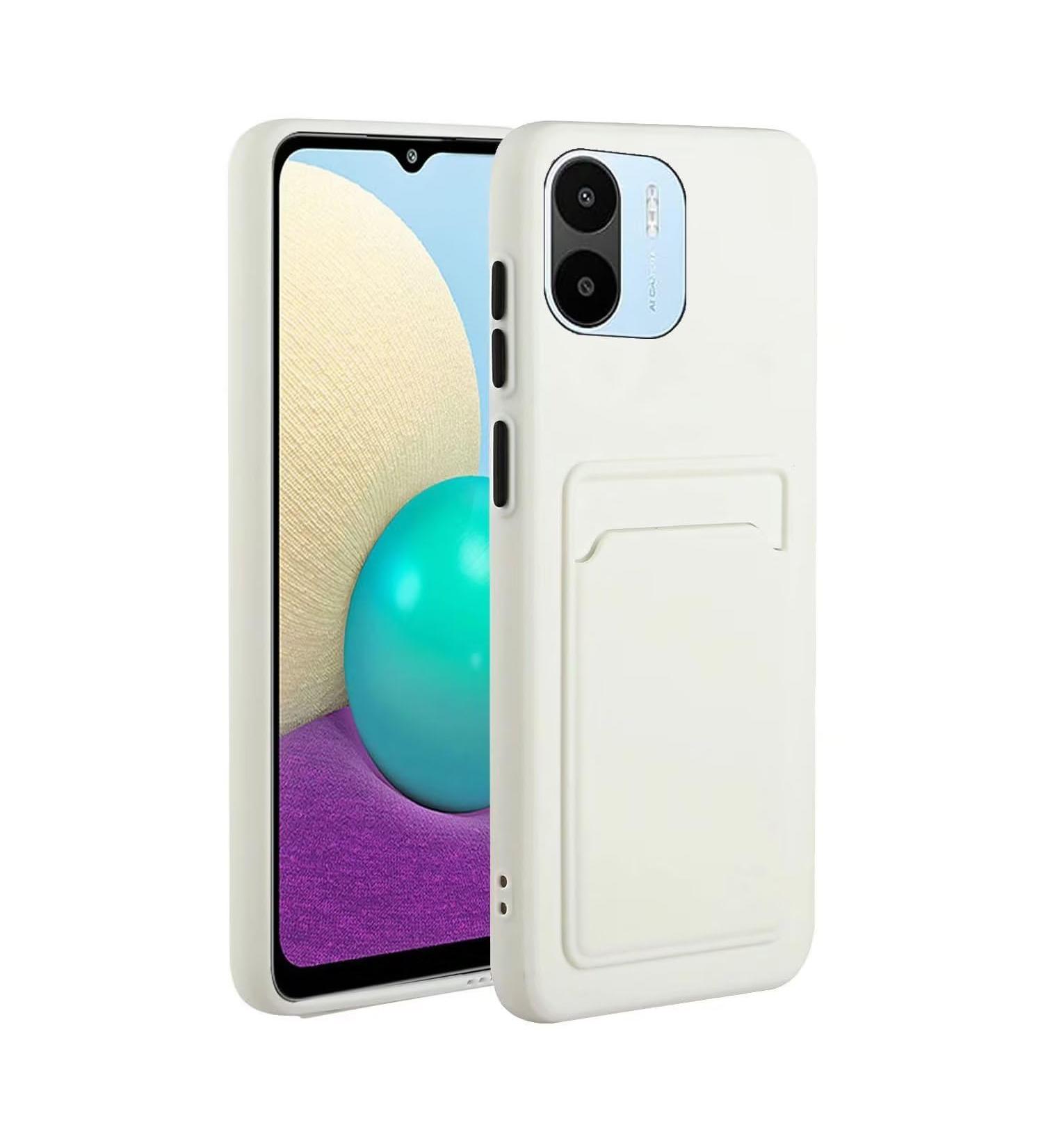 Tivenfezk Nadoli Silicone Case for Xiaomi Redmi A1 - Ultra Thin Shockproof Scratch-Resistant Wallet TPU Cover with Credit Card Holder - White - Buy Online on GoSupps.com