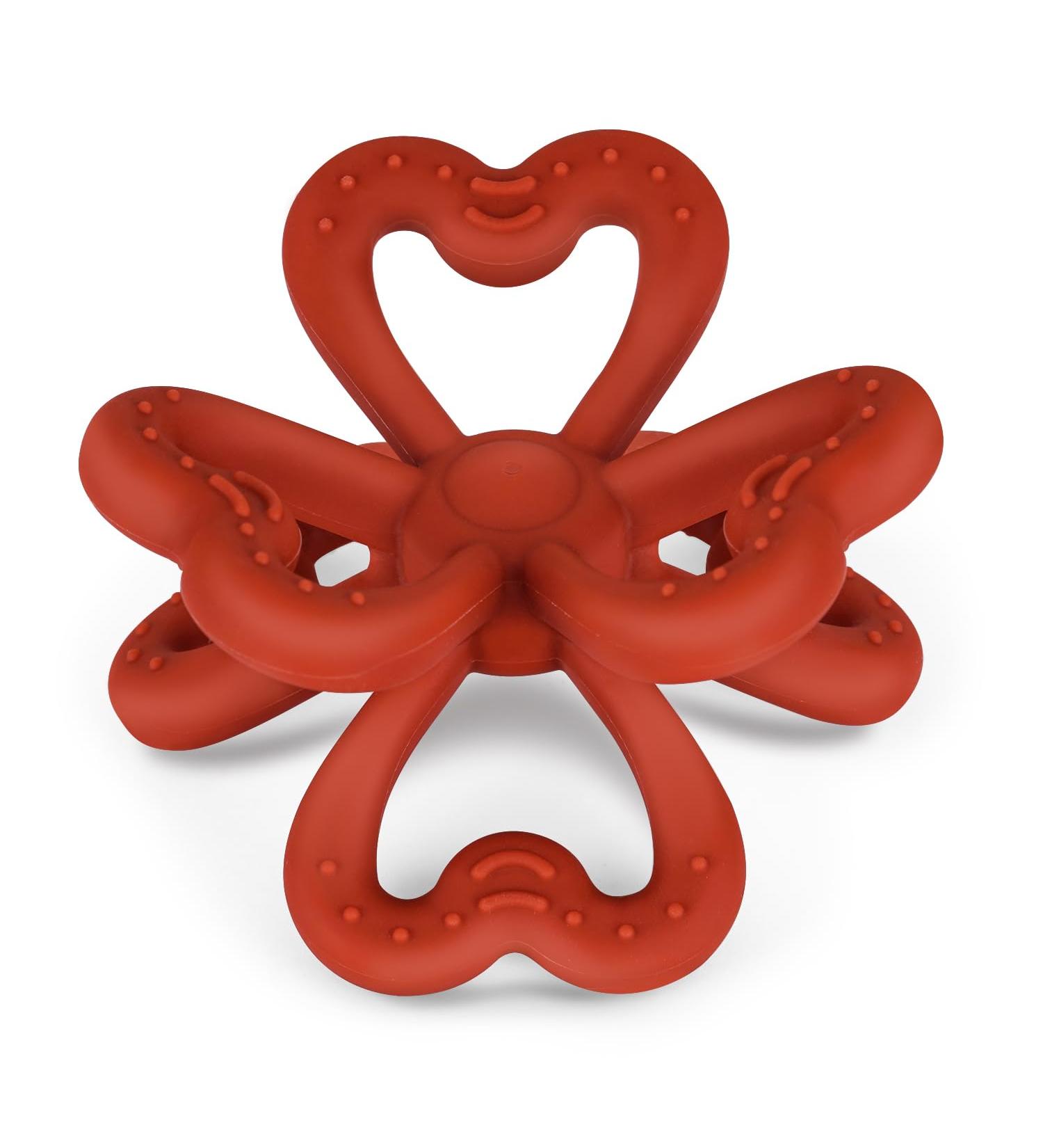 Haakaa Silicone Clover Teether Silicone Teething Toys for Babies Soft & Easy Hold Chew Toy for Infant BPA Free - Copper - Buy Online on GoSupps.com