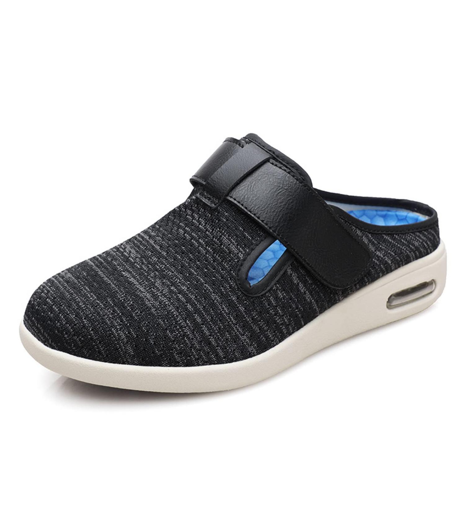 NVBHOF Men's Diabetic Edema Boots Slippers - Black Grey, Size 12 | Orthopedic Footwear for Swollen Feet & Plantar Fasciitis - Buy Online on GoSupps.com