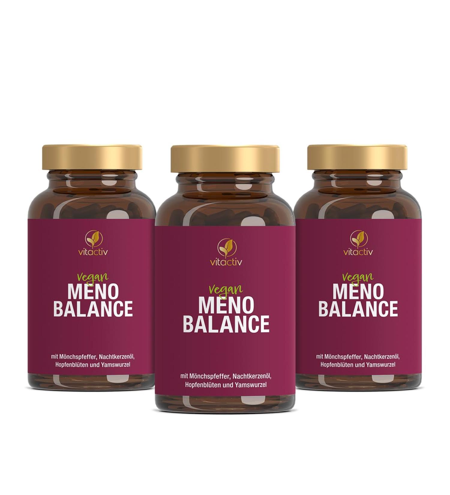 Vitaciv Menobalance - Vegan Menopause Support for Men | Evening Primrose Oil Yam Root Hops Monk Pepper & B Vitamins | 180 Hormone-Free Capsules - Buy Online on GoSupps.com