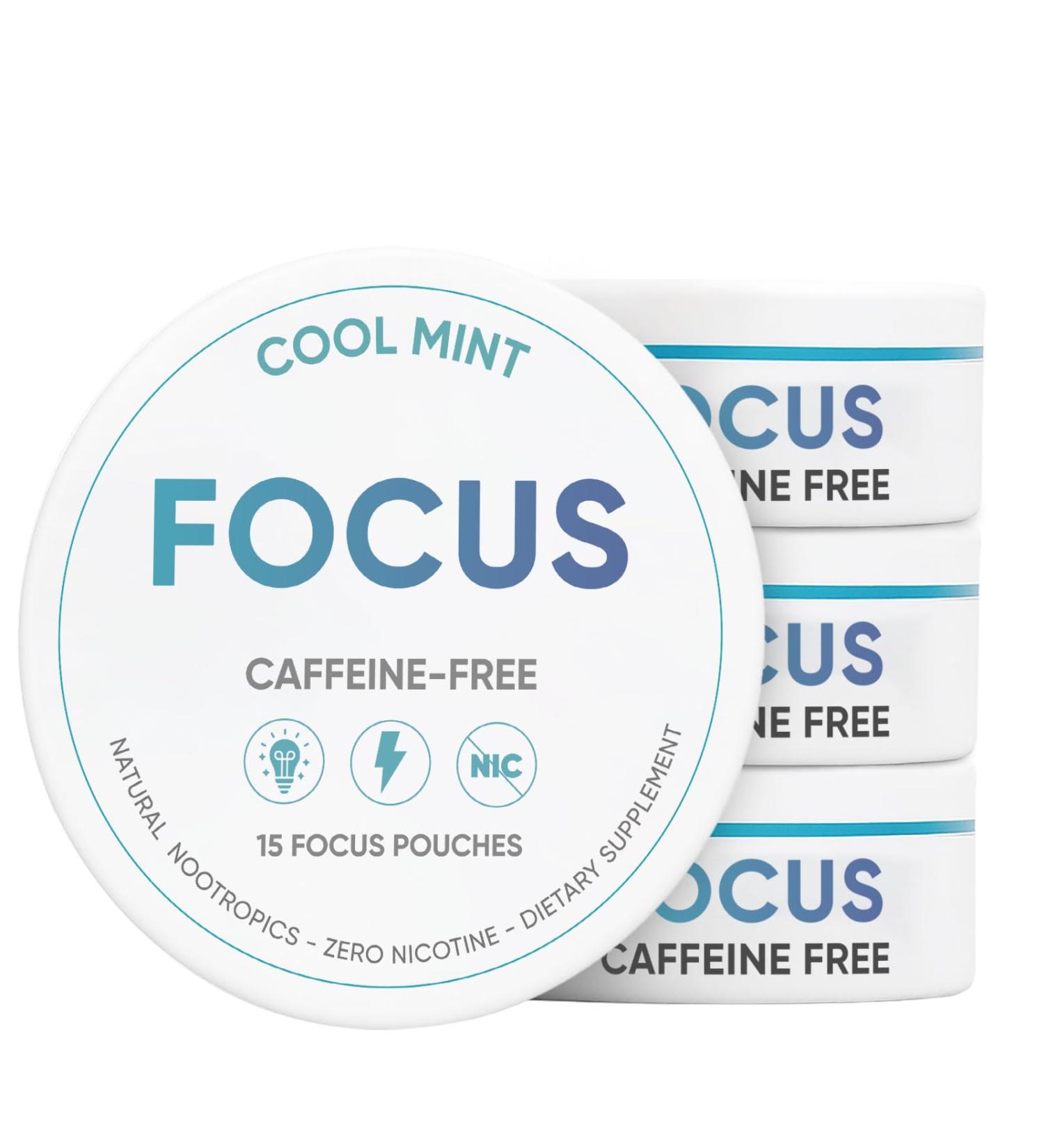 Focus Pouches - Caffeine Free Nootropic Pouches with L-Tyrosine & L-Theanine for Energy & Brain Boost - 4 Cans - 15 Nicotine Free Pouches per Can (4 Count (Pack of 15) Mint) Mint 4 Count (Pack of 15) - Buy Online on GoSupps.com