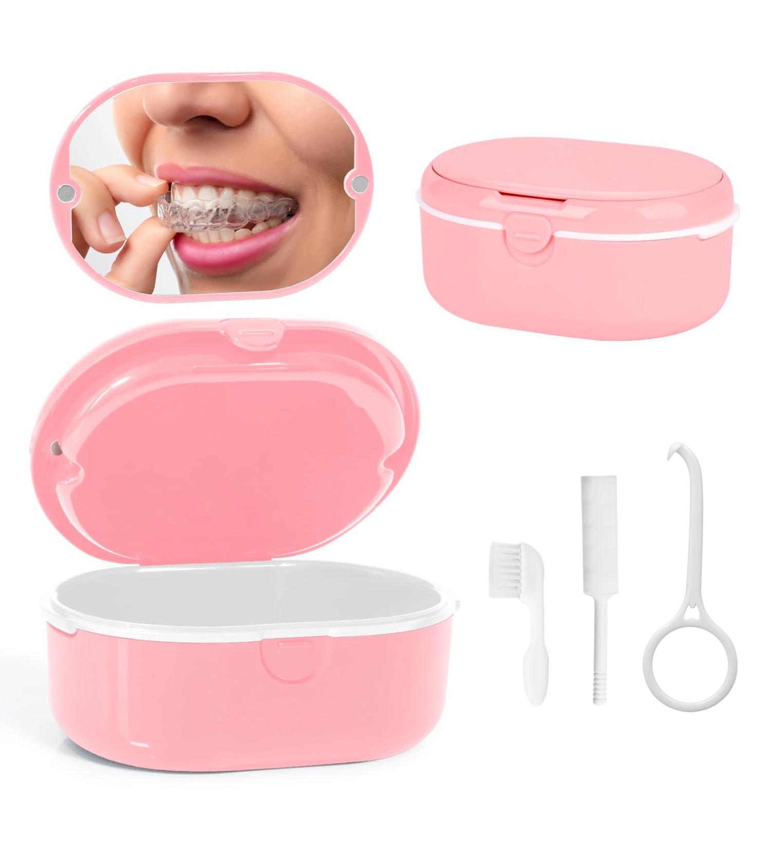 Premium Denture Cleaner & Storage Container - Durable Prosthesis Bath Box with Strainer | Ideal for Braces & Dentures - Buy Online on GoSupps.com