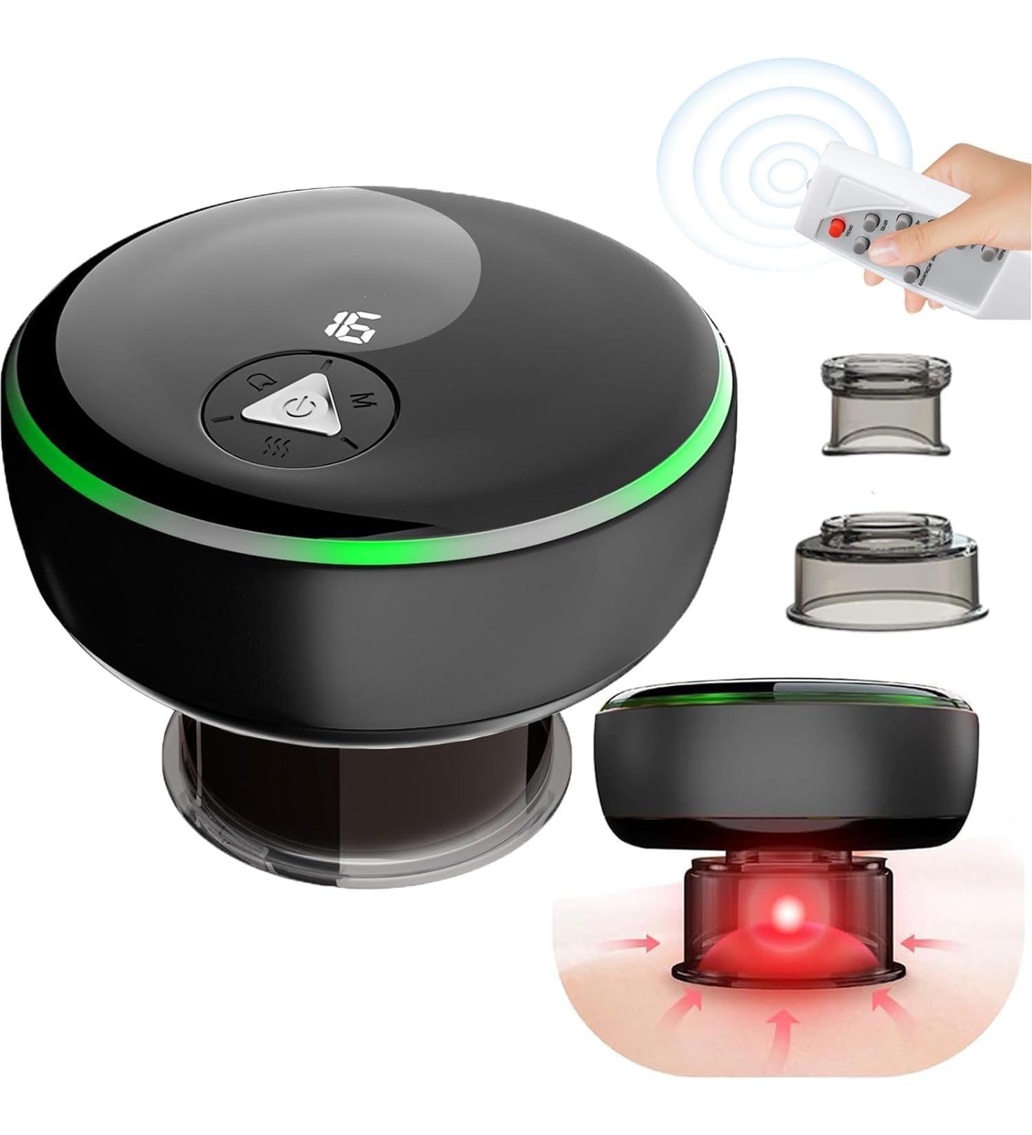 Dyroe Electric Infrared Cupping Massager - Intelligent 16 Gears 3 Modes Remote Control for Pain Relief & Detoxification | Smart Gua Sha Cupper - Buy Online on GoSupps.com