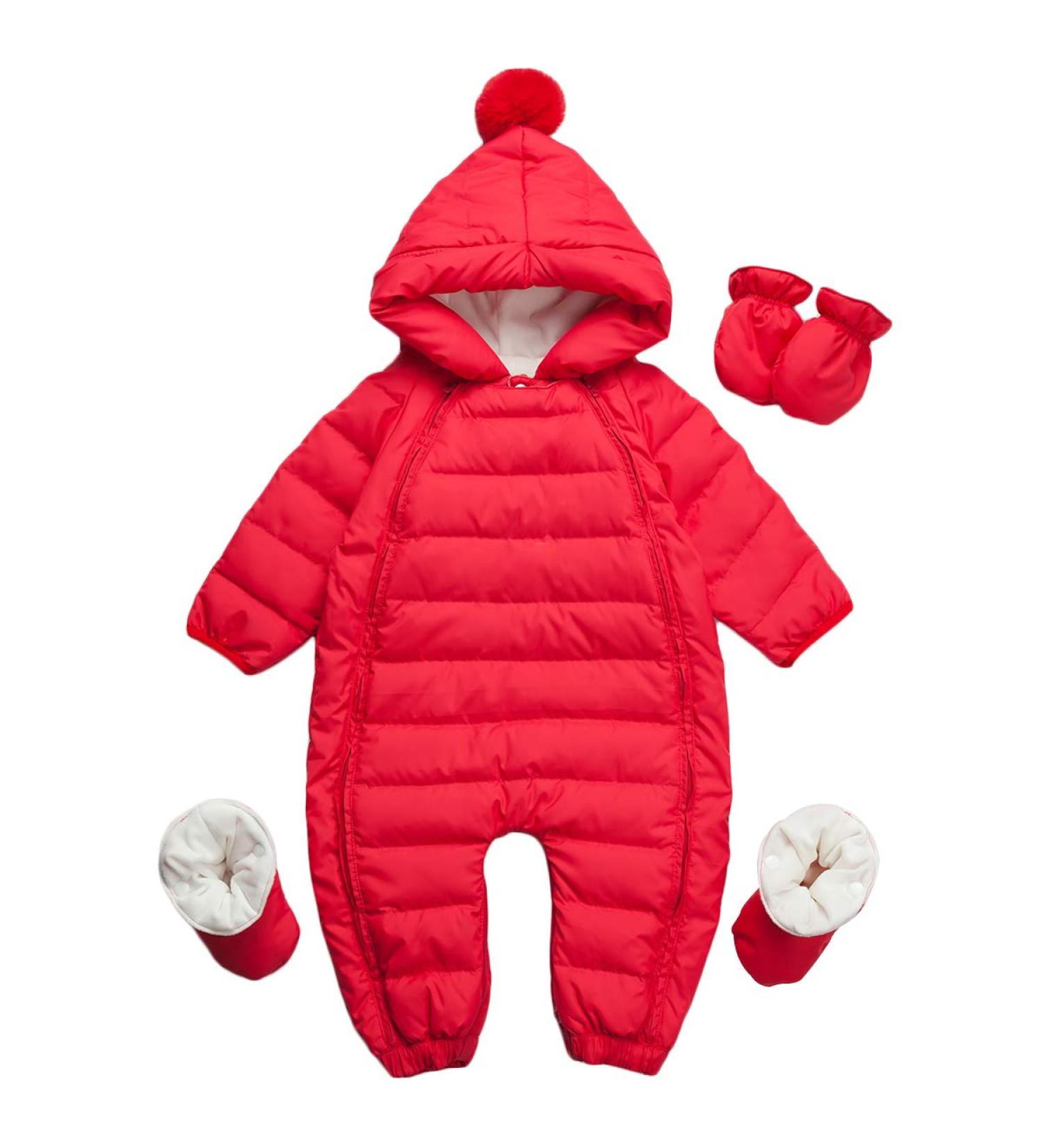 famuka Baby Winter Warm Down Snowsuit | Red | 9-12 Months - Buy Online on GoSupps.com