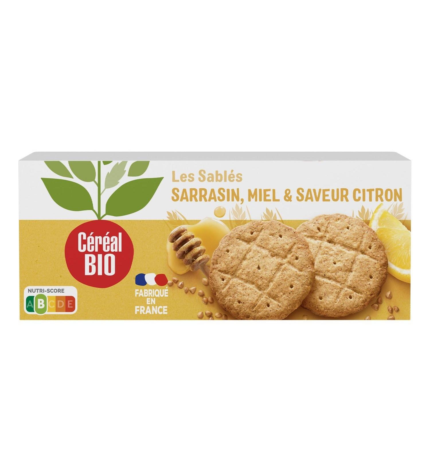 CEREAL BIO Sabl s Moelleux au Miel Citron & Sarrasin Bio Saveur Fra che et Naturelle (132g) - Le lot de 4