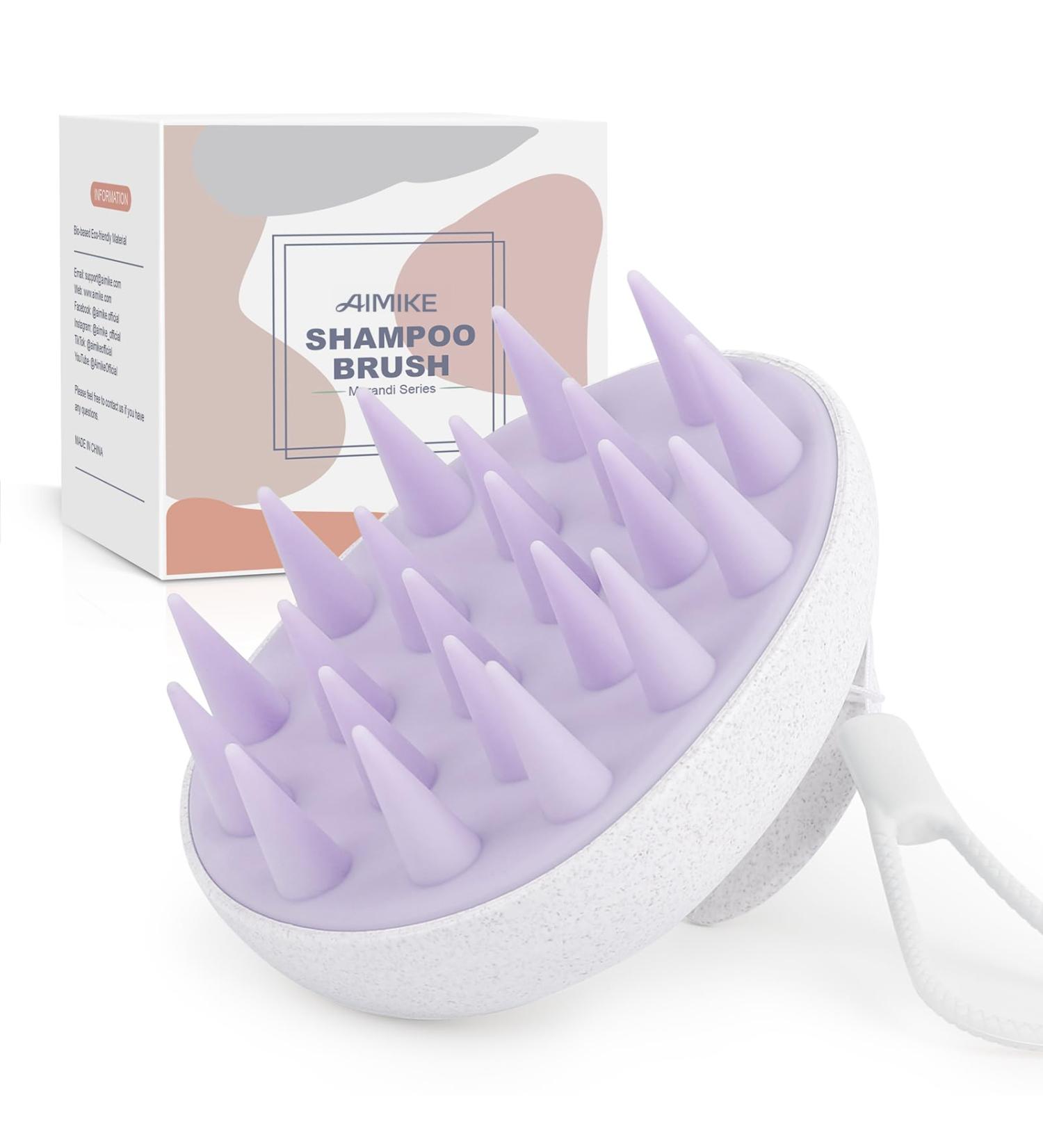 Aimike Organic Scalp Massage Brush - Stimulate Hair Growth & Reduce Dandruff - Mint Green Shampoo Brush for Wet & Dry Hair - Buy Online on GoSupps.com