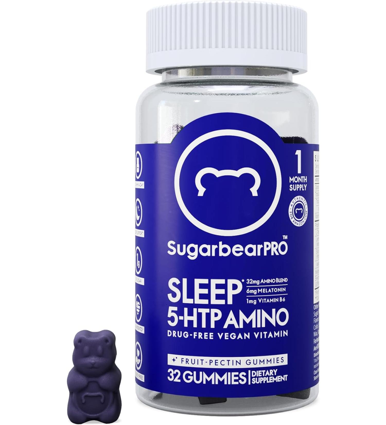 Buy Sugarbear Pro Sleep Aid Gummies - Vegan Melatonin 4mg  Magnesium & More | 2 Month Supply - Buy Online on GoSupps.com