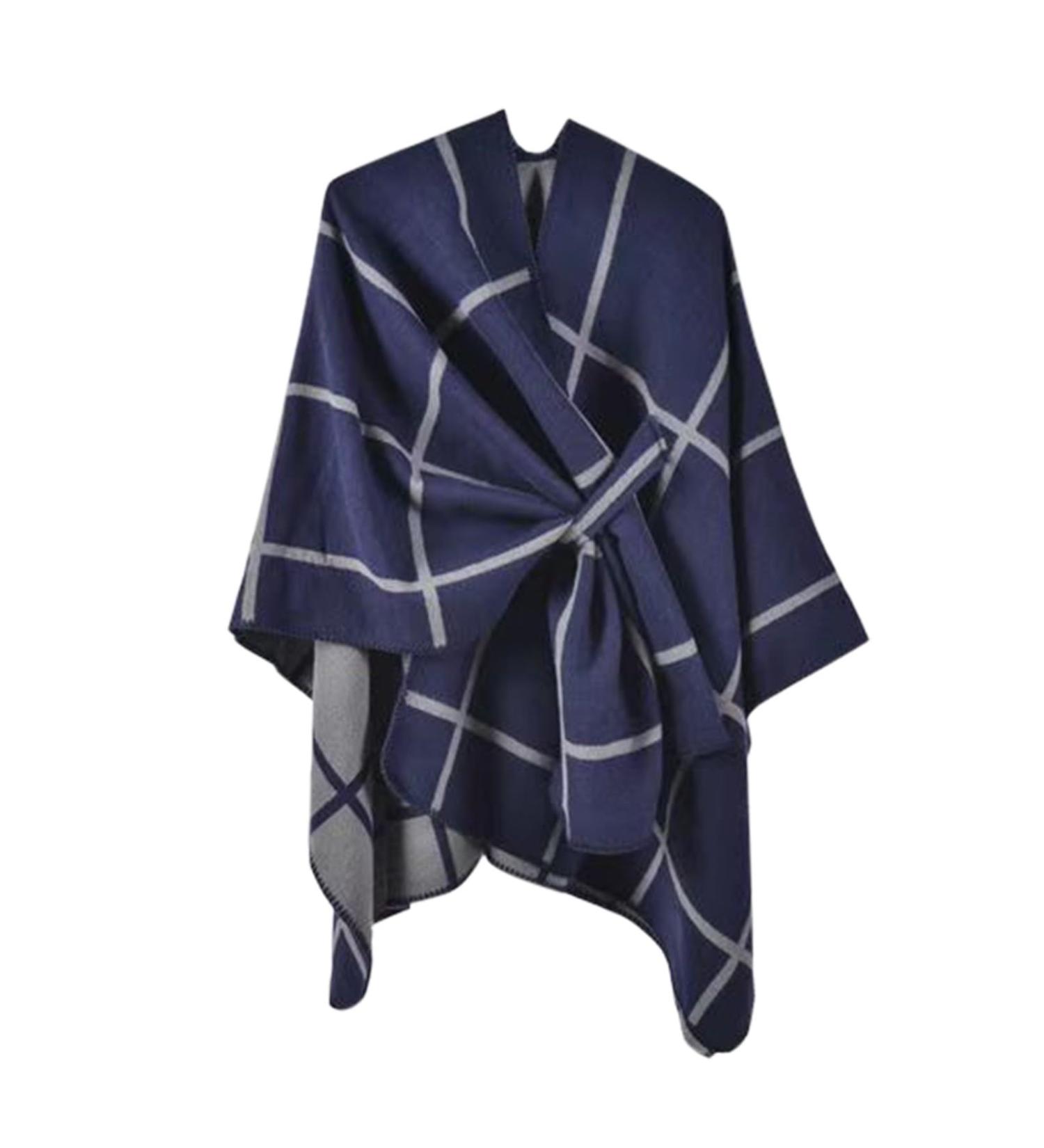 Buy Women's Cotton Cashmere Scarf - Soft Warm Blue Triangle Winter Scarf | International Shipping - Buy Online on GoSupps.com